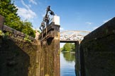 BCN Marathon Challenge 2013: Skipper Charley opening the lock gate at Factory Bottom Lock on the BCN New Main Line, near Factory Junction..
Birmingham Canal Navigation,


United Kingdom,
on 25 May 2013 at 18:09, image #263