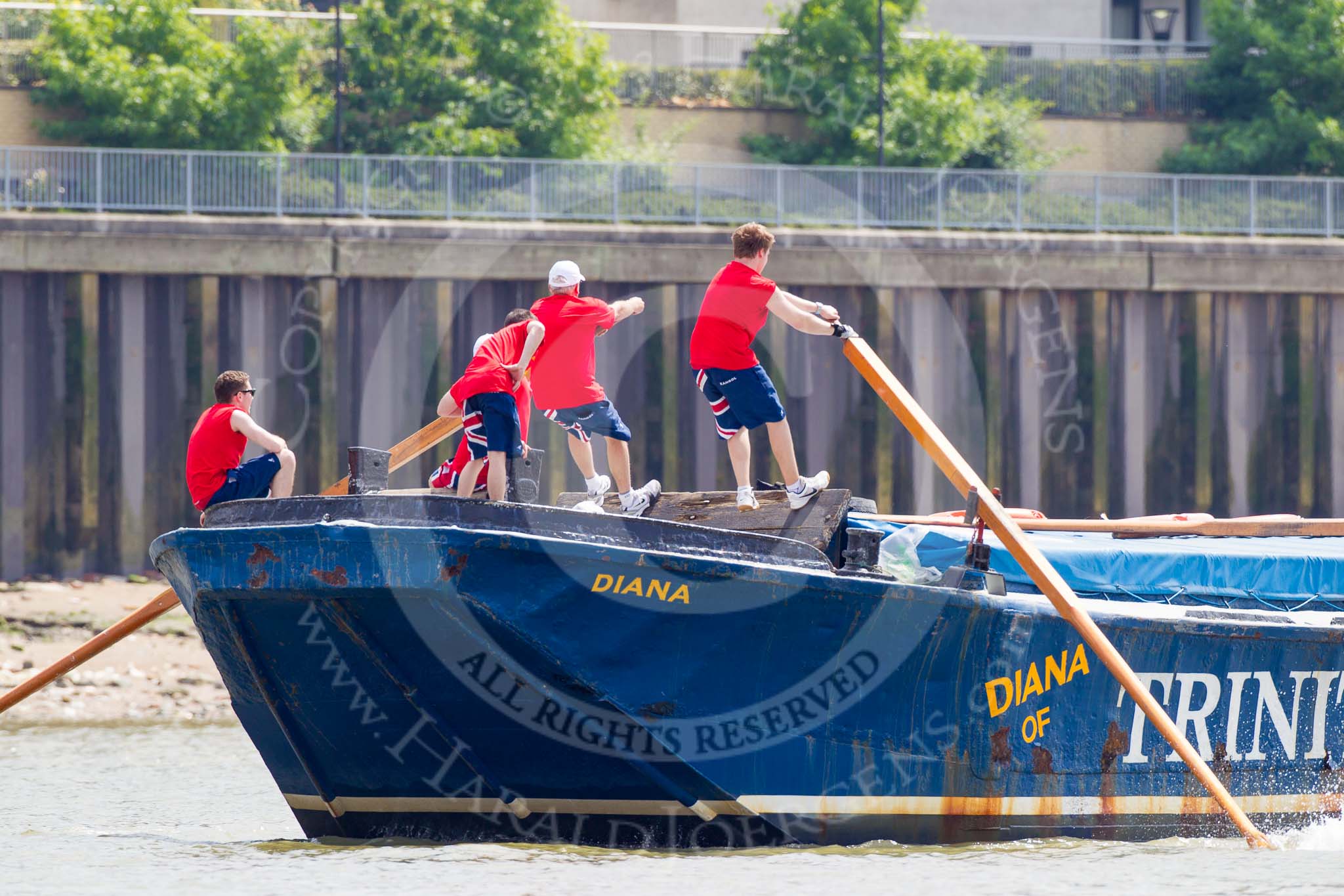 TOW River Thames Barge Driving Race 2013: Barge "Diana", by Trinity Buoy Wharf during the race..
River Thames between Greenwich and Westminster,
London,

United Kingdom,
on 13 July 2013 at 12:58, image #252