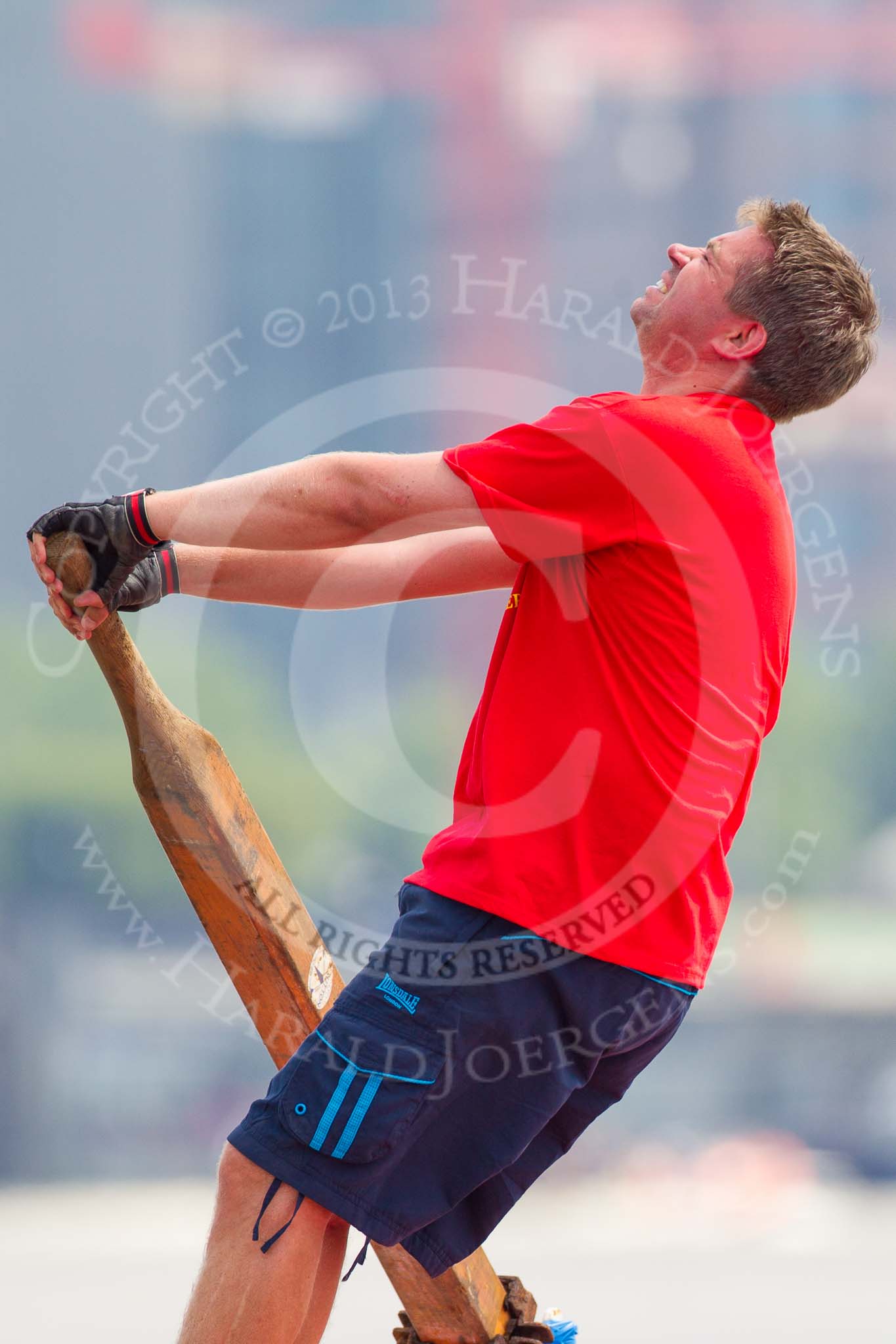 TOW River Thames Barge Driving Race 2013: The steerer on board of barge "Blackwall", by the Port of London Authority..
River Thames between Greenwich and Westminster,
London,

United Kingdom,
on 13 July 2013 at 13:19, image #317