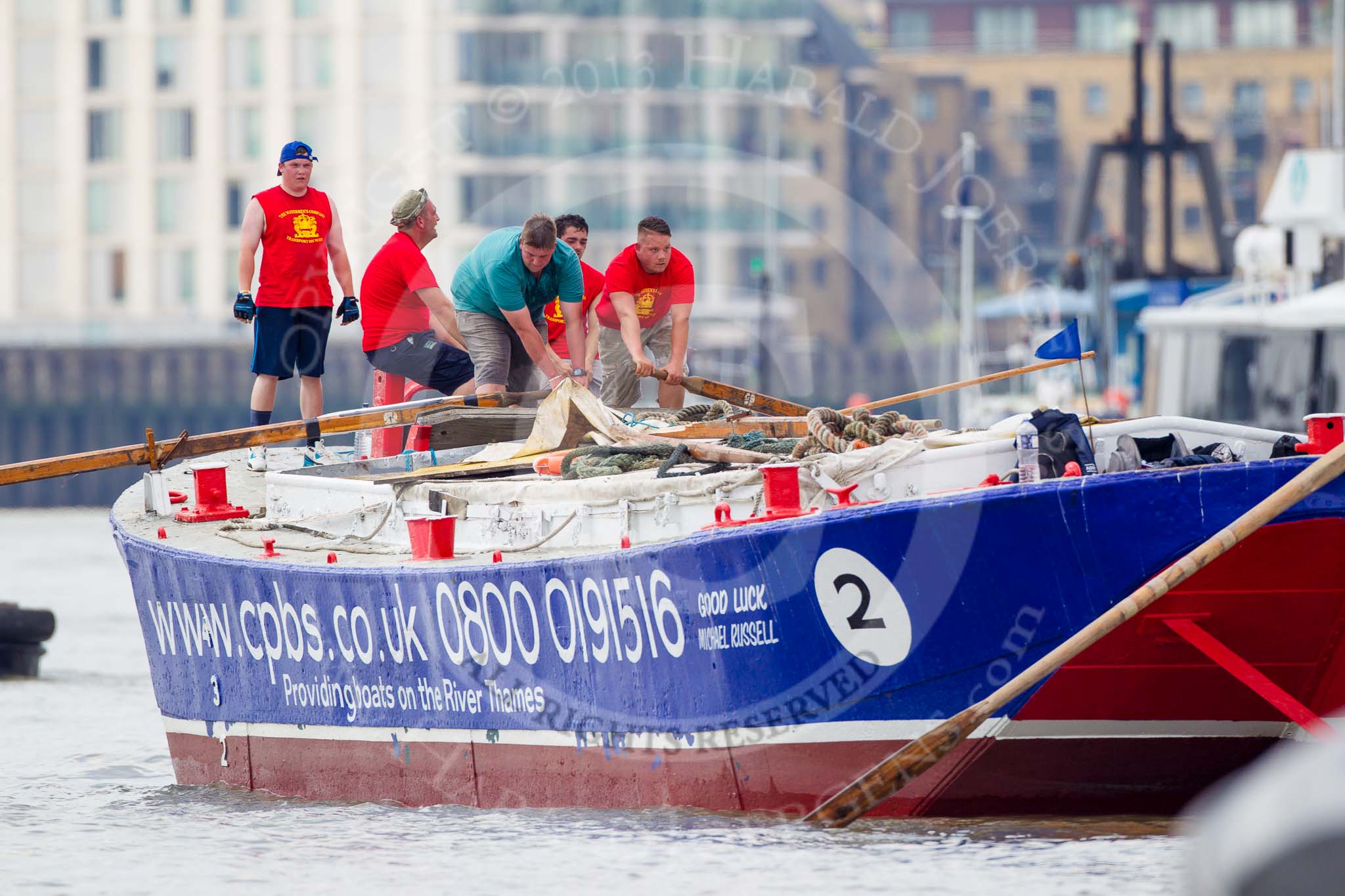 TOW River Thames Barge Driving Race 2013: Barge "Steve Faldo" by Capital Pleasure Boats..
River Thames between Greenwich and Westminster,
London,

United Kingdom,
on 13 July 2013 at 13:25, image #338