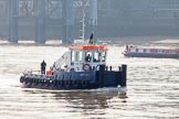 TOW River Thames Barge Driving Race 2013: Port of London Authority (PLA) Pusher Tug "Impulse" in the morning of race day..
River Thames between Greenwich and Westminster,
London,

United Kingdom,
on 13 July 2013 at 08:53, image #6