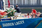 TOW River Thames Barge Driving Race 2013: The race is on - barge "Darren Lacey", by Princess Pocahontas, guests on board of the GPS Marine tug "Vincia" behind..
River Thames between Greenwich and Westminster,
London,

United Kingdom,
on 13 July 2013 at 12:34, image #95