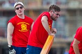TOW River Thames Barge Driving Race 2013: Rowers on board of barge "Blackwall", by the Port of London Authority..
River Thames between Greenwich and Westminster,
London,

United Kingdom,
on 13 July 2013 at 13:23, image #321
