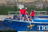 TOW River Thames Barge Driving Race 2013: Barge "Diana", by Trinity Buoy Wharf..
River Thames between Greenwich and Westminster,
London,

United Kingdom,
on 13 July 2013 at 13:25, image #330