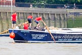TOW River Thames Barge Driving Race 2013: Barge "Benjamin", by London Party Boats, during the race..
River Thames between Greenwich and Westminster,
London,

United Kingdom,
on 13 July 2013 at 13:27, image #345