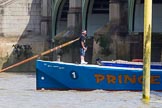 TOW River Thames Barge Driving Race 2013: Barge "Darren Lacey", by Princess Pocahontas, after passing the race finish at Westminster Bridge..
River Thames between Greenwich and Westminster,
London,

United Kingdom,
on 13 July 2013 at 14:31, image #481
