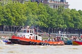 TOW River Thames Barge Driving Race 2013: Thames Towage tug "Aicirton" pulling barge "Darren Lacey", by Princess Pocahontas, and barge "Jane", by the RMT Union, back from Westminster to Greenwich..
River Thames between Greenwich and Westminster,
London,

United Kingdom,
on 13 July 2013 at 14:41, image #511