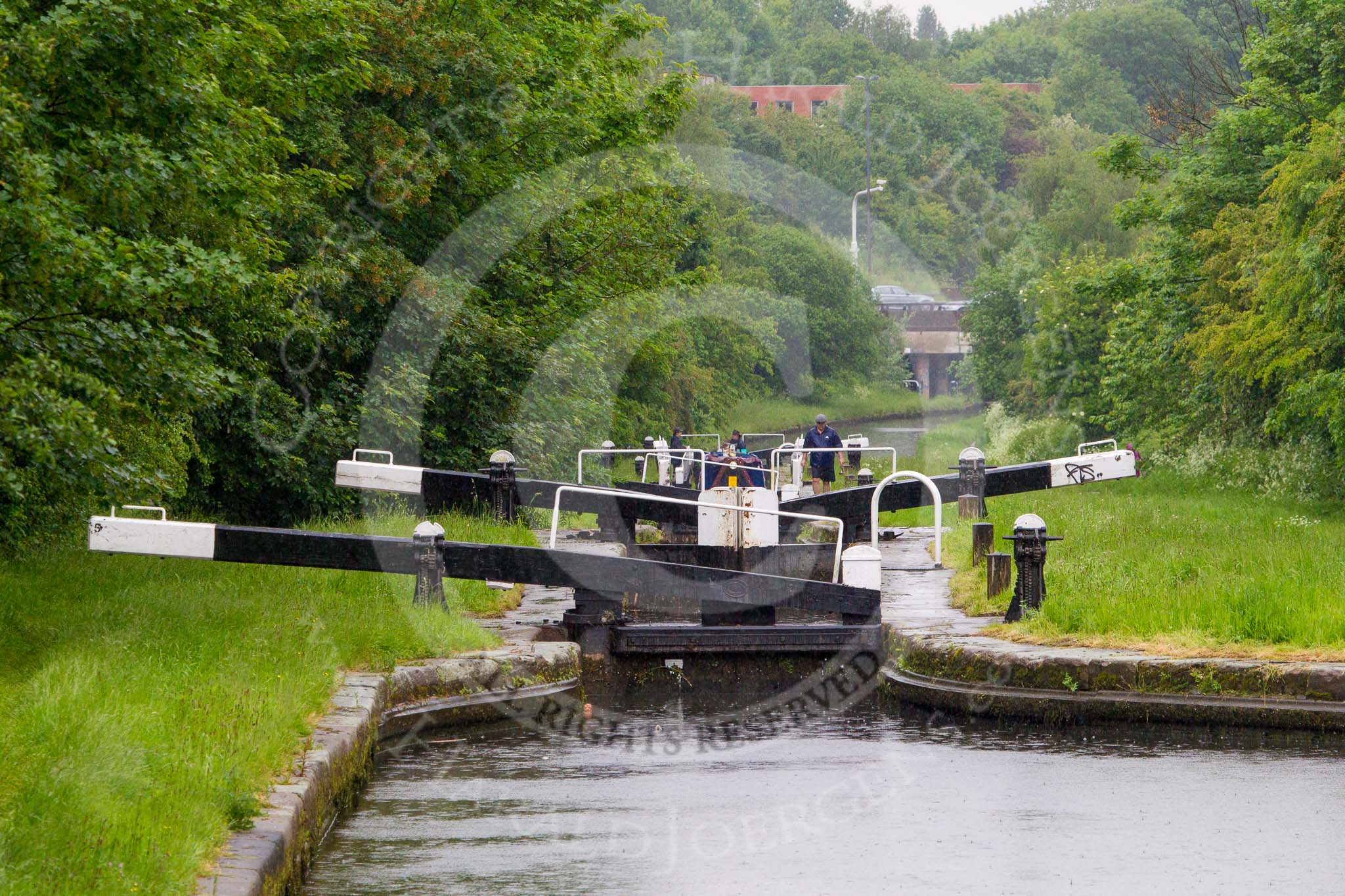 BCN Marathon Challenge 2014: Looking down the Perry Bar Locks on the Tame Valley Canal from the pond between locks 6 and 7, with the M6 motorway in the background.
Birmingham Canal Navigation,


United Kingdom,
on 24 May 2014 at 13:57, image #119