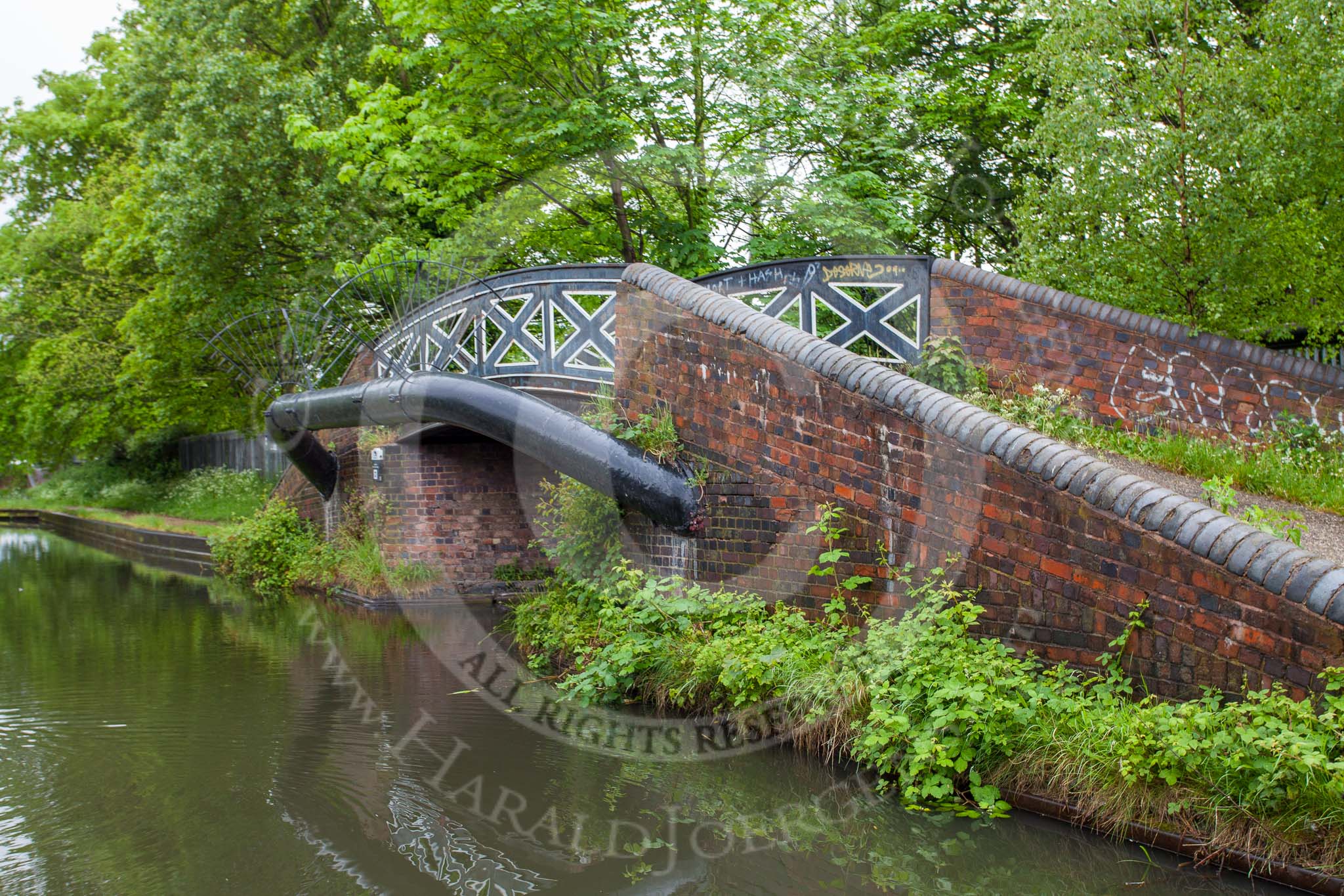 BCN Marathon Challenge 2014: On the Walsall Canal near Tame Valley Junction - bridge leading to the former Ocker Hill Tunnel Branch, now Ocker Hill Residential Moorings.
Birmingham Canal Navigation,


United Kingdom,
on 24 May 2014 at 15:58, image #156