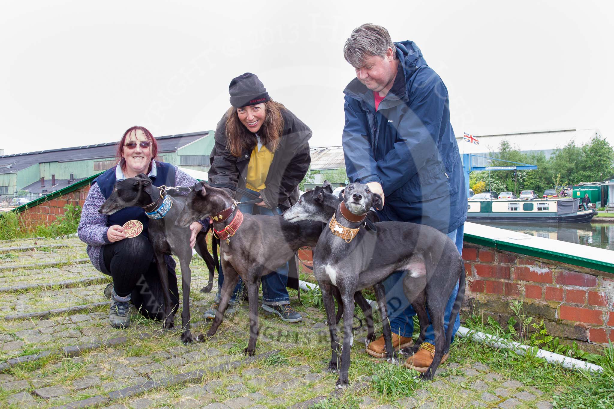 BCN Marathon Challenge 2014: BCN Marathon Challenge participants Sue, Sarah and Andy with hounds Archie, Rosie, Henry, and Herbie. They raised £2,400 during the event for the Perry Bar Retired Greyhound Trust and Greyhound Home Essex..
Birmingham Canal Navigation,


United Kingdom,
on 25 May 2014 at 14:17, image #240