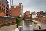 BCN Marathon Challenge 2014: The Birmingham & Fazeley Canal between  Ludgate Hill Brudge and Livery Street Bridge, with old canalside architecture on the right, and modern developments on the right..
Birmingham Canal Navigation,


United Kingdom,
on 23 May 2014 at 15:00, image #35