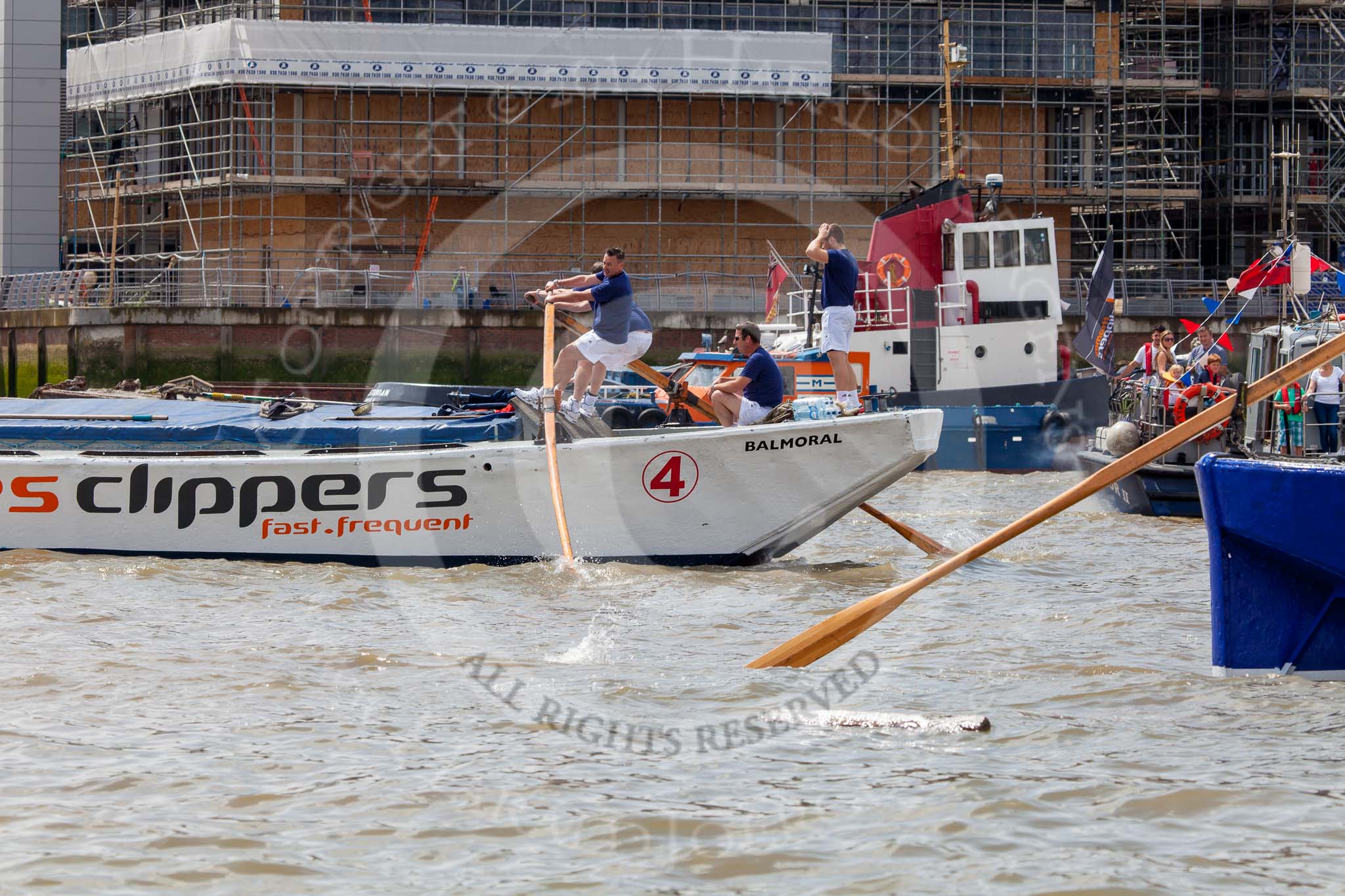 TOW River Thames Barge Driving Race 2014.
River Thames between Greenwich and Westminster,
London,

United Kingdom,
on 28 June 2014 at 12:23, image #52
