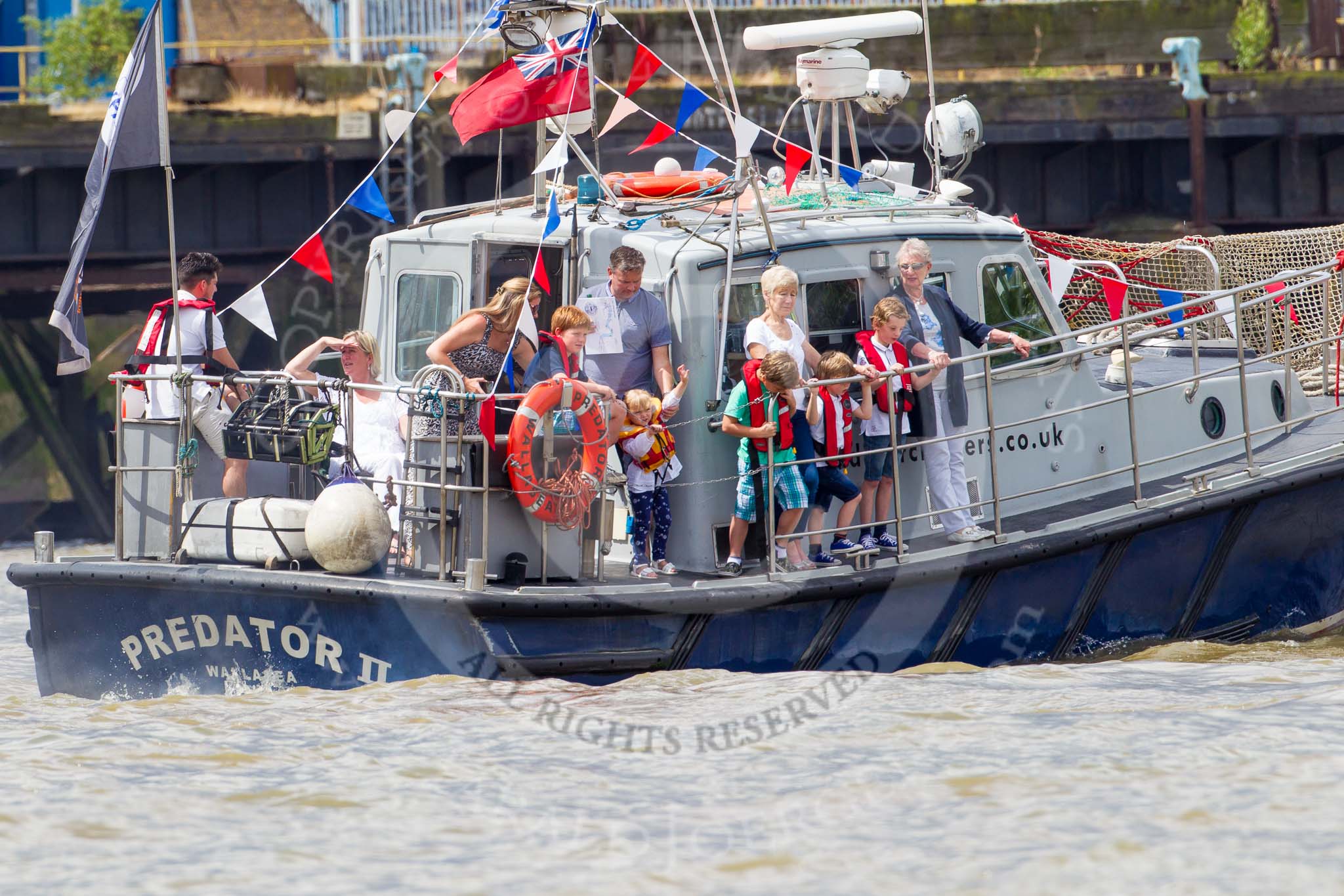 TOW River Thames Barge Driving Race 2014.
River Thames between Greenwich and Westminster,
London,

United Kingdom,
on 28 June 2014 at 12:27, image #61