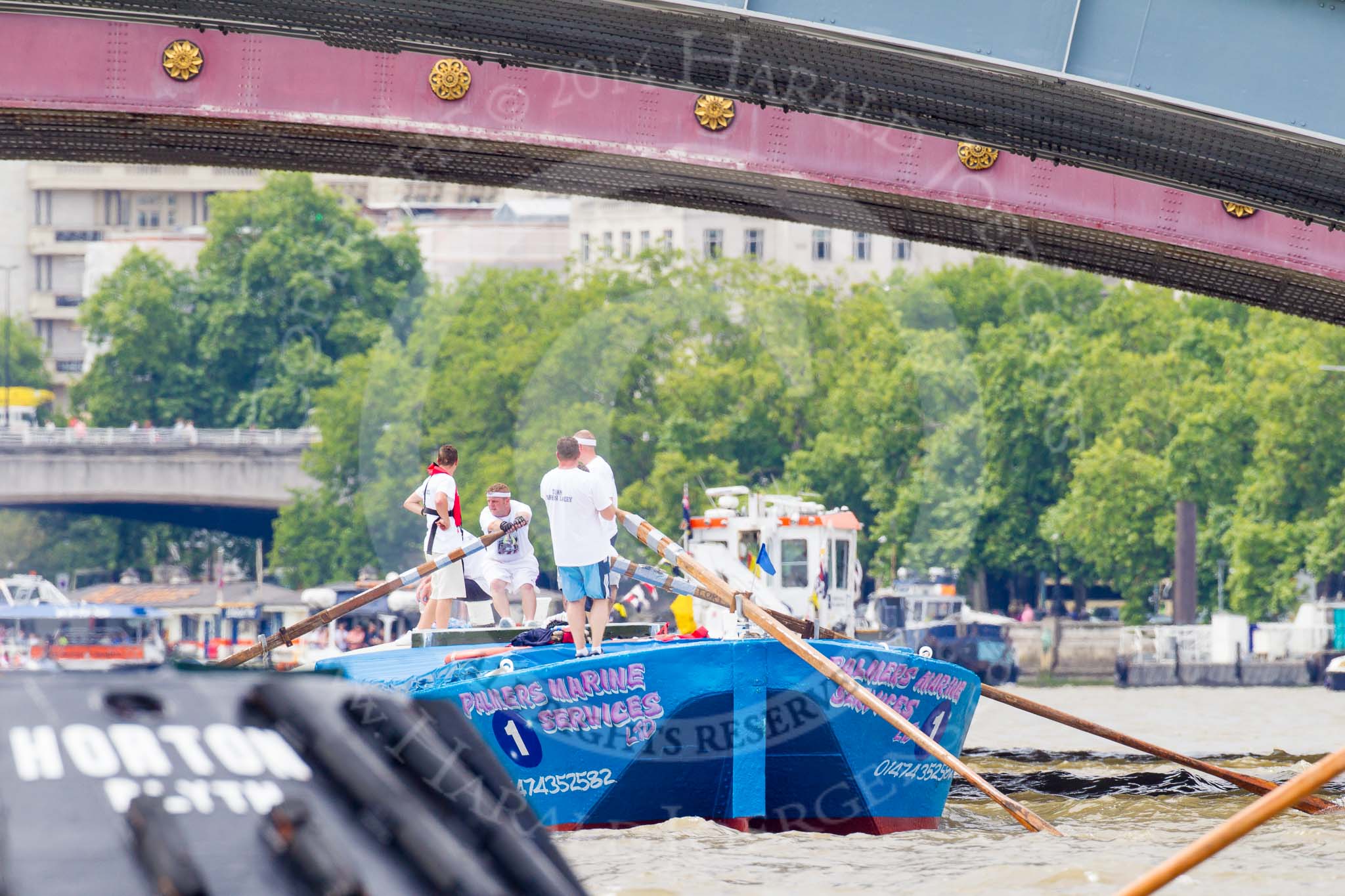 TOW River Thames Barge Driving Race 2014.
River Thames between Greenwich and Westminster,
London,

United Kingdom,
on 28 June 2014 at 13:53, image #326