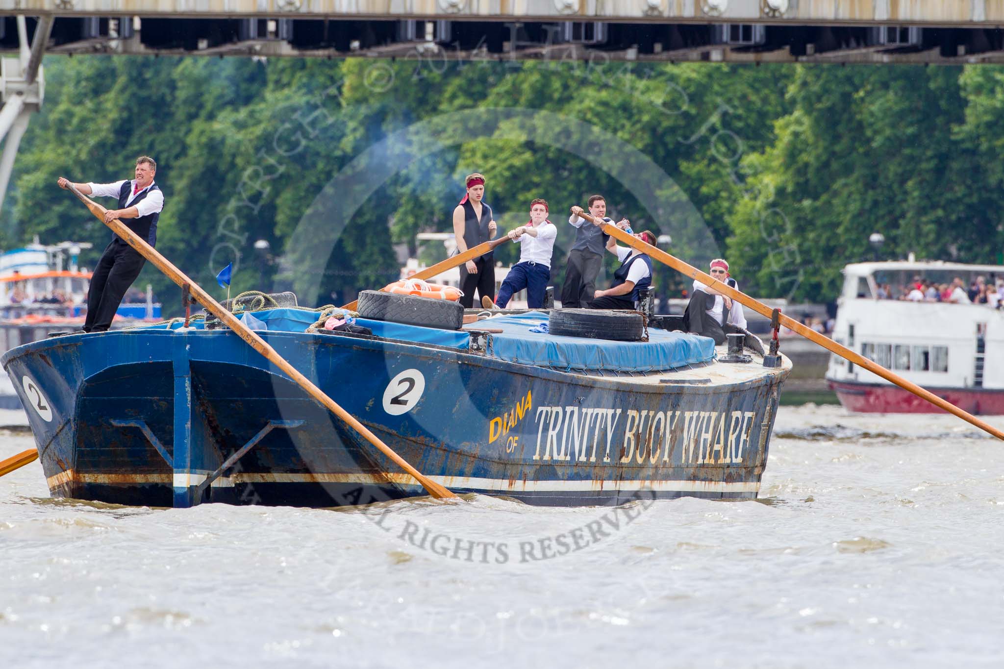 TOW River Thames Barge Driving Race 2014.
River Thames between Greenwich and Westminster,
London,

United Kingdom,
on 28 June 2014 at 13:59, image #357