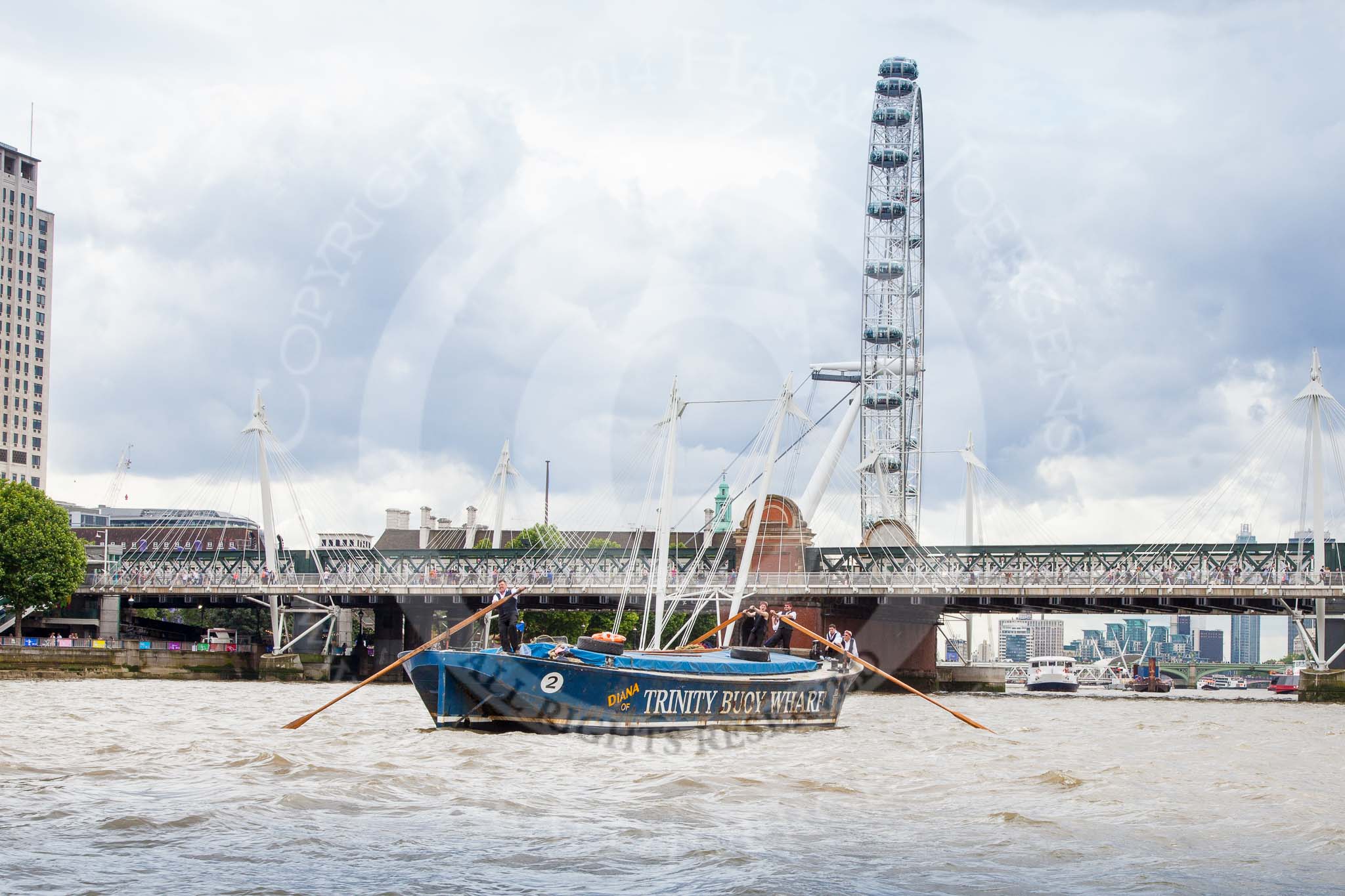 TOW River Thames Barge Driving Race 2014.
River Thames between Greenwich and Westminster,
London,

United Kingdom,
on 28 June 2014 at 14:00, image #362