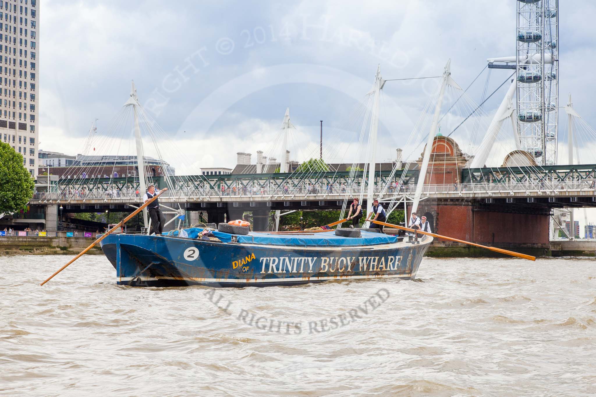 TOW River Thames Barge Driving Race 2014.
River Thames between Greenwich and Westminster,
London,

United Kingdom,
on 28 June 2014 at 14:00, image #363