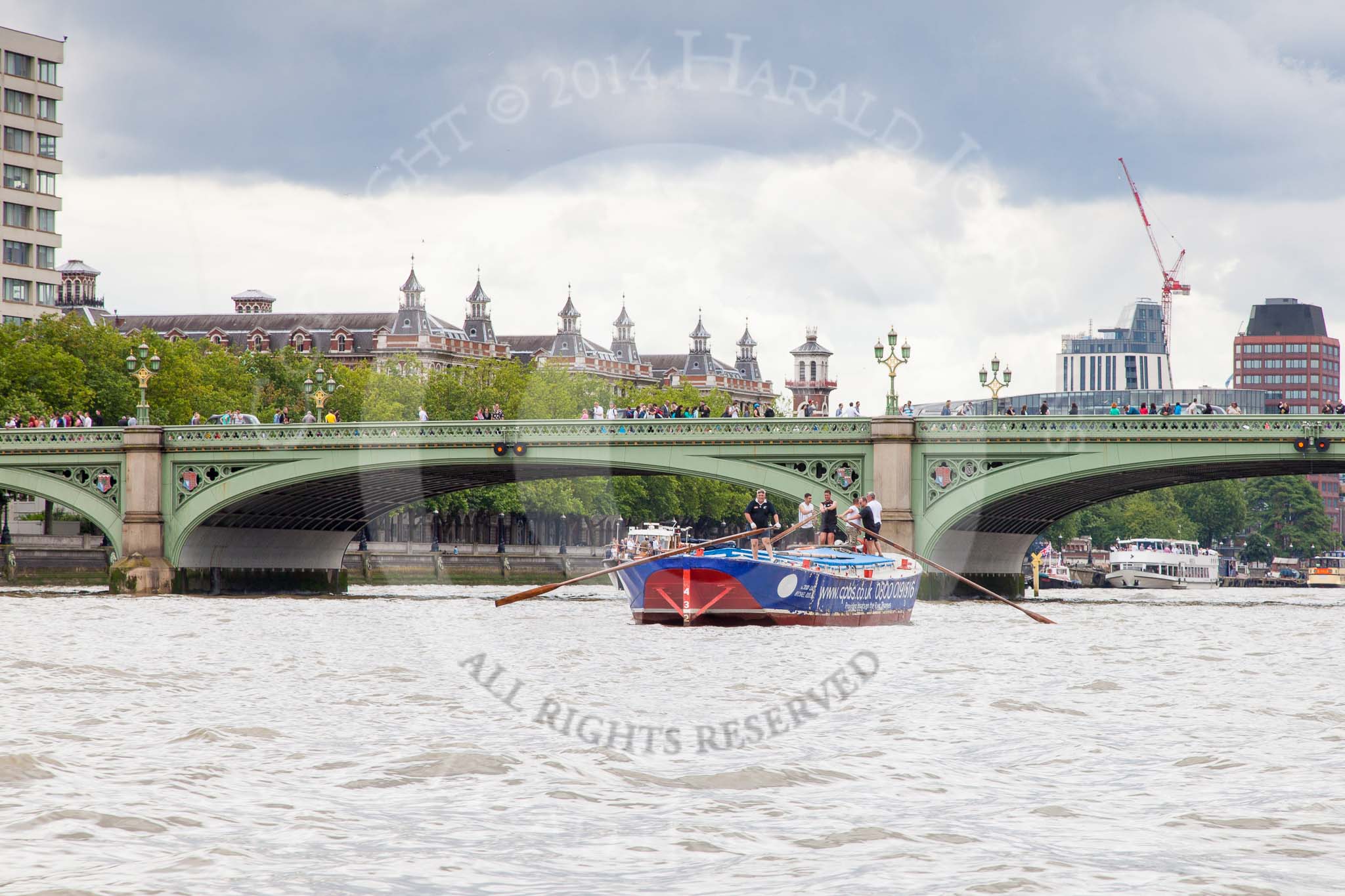 TOW River Thames Barge Driving Race 2014.
River Thames between Greenwich and Westminster,
London,

United Kingdom,
on 28 June 2014 at 14:02, image #364