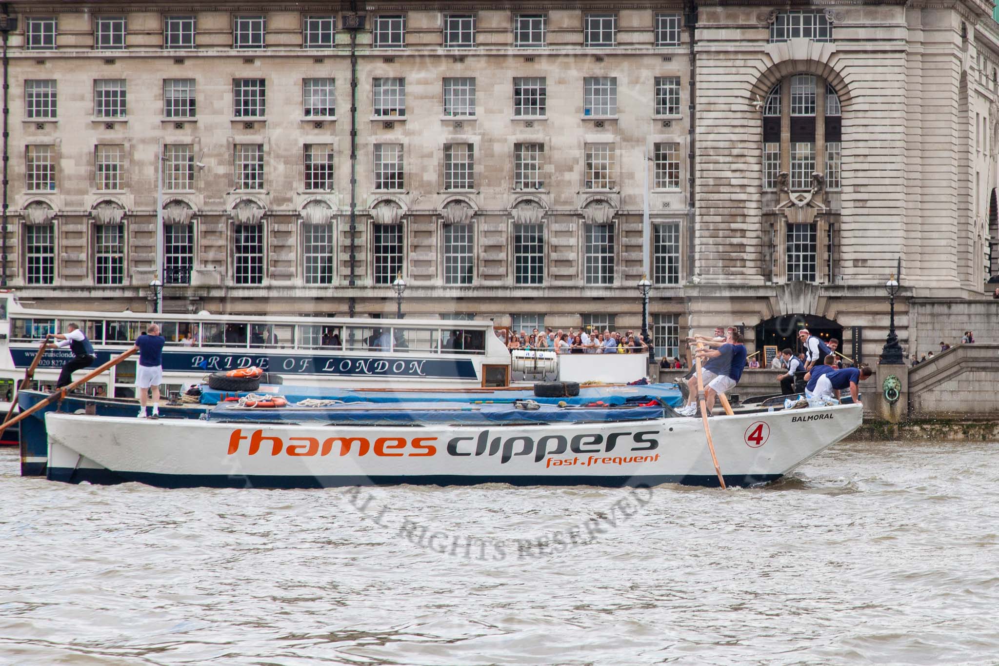 TOW River Thames Barge Driving Race 2014.
River Thames between Greenwich and Westminster,
London,

United Kingdom,
on 28 June 2014 at 14:08, image #374