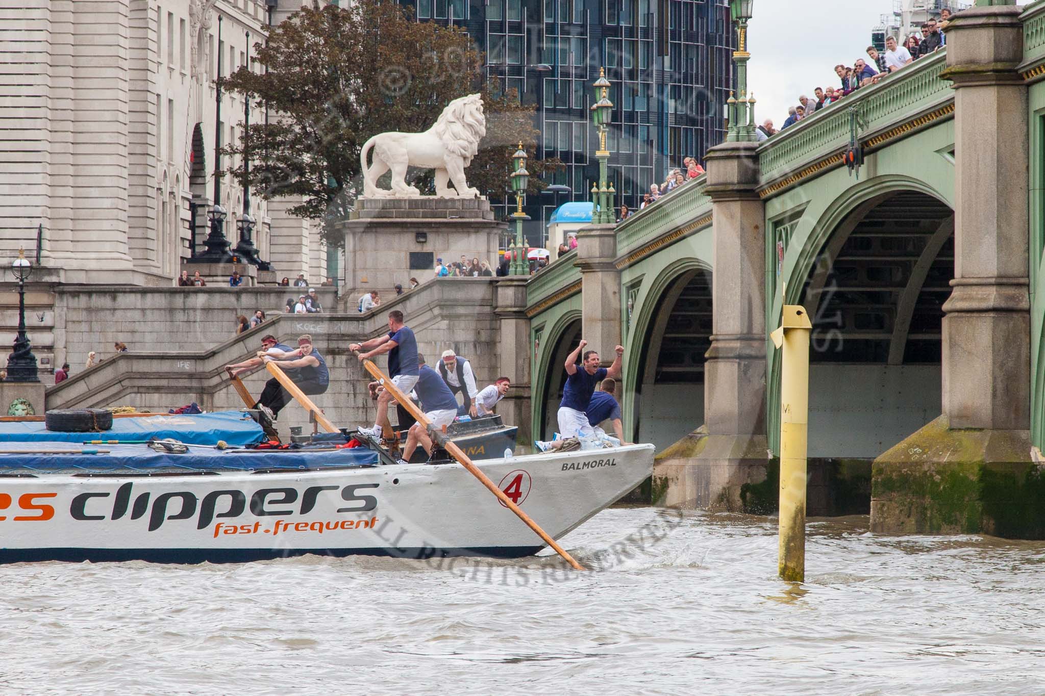 TOW River Thames Barge Driving Race 2014.
River Thames between Greenwich and Westminster,
London,

United Kingdom,
on 28 June 2014 at 14:08, image #375