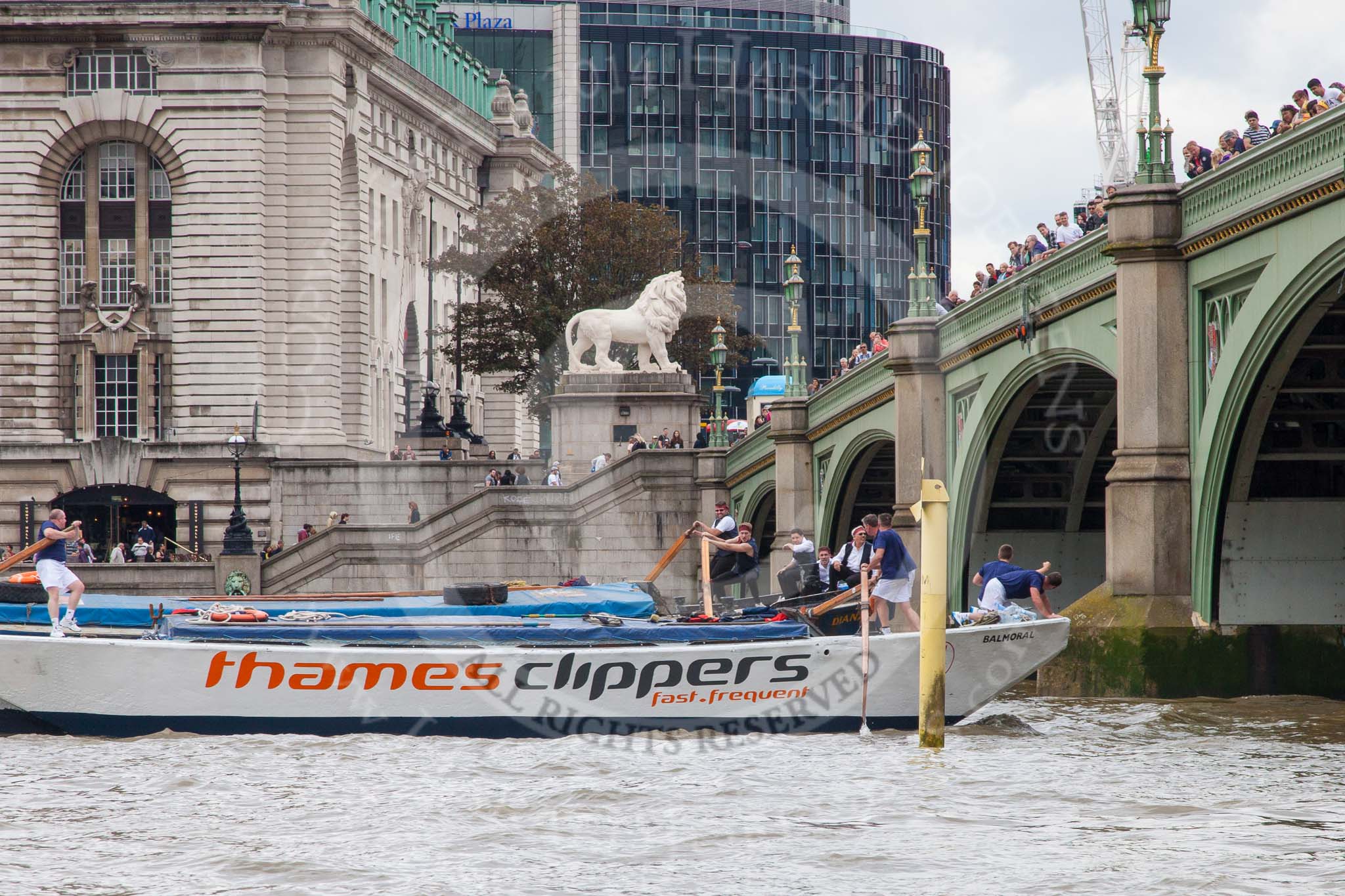 TOW River Thames Barge Driving Race 2014.
River Thames between Greenwich and Westminster,
London,

United Kingdom,
on 28 June 2014 at 14:08, image #376