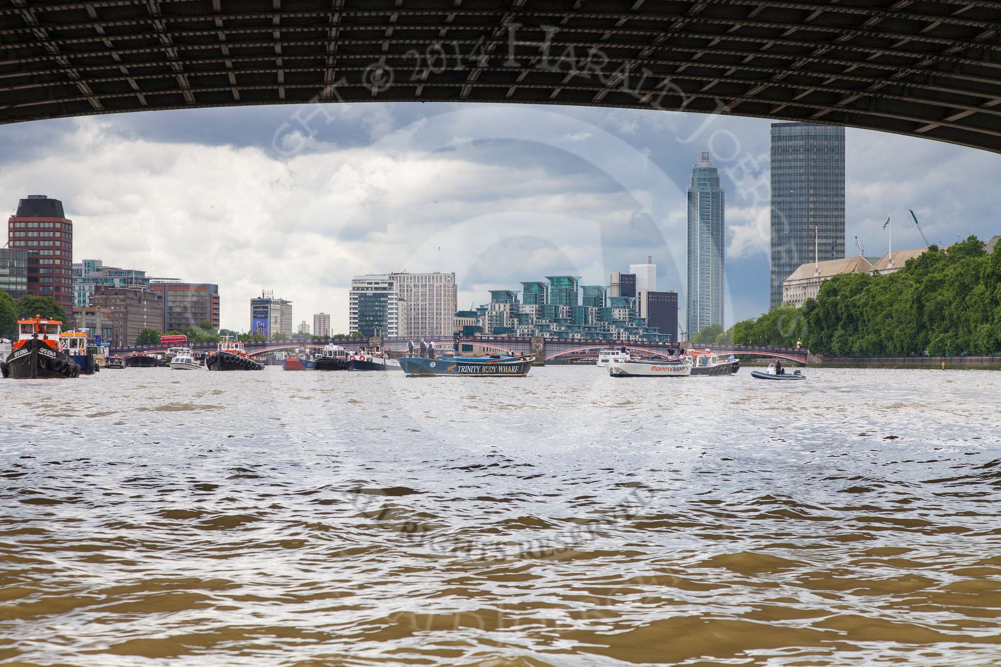 TOW River Thames Barge Driving Race 2014.
River Thames between Greenwich and Westminster,
London,

United Kingdom,
on 28 June 2014 at 14:10, image #379