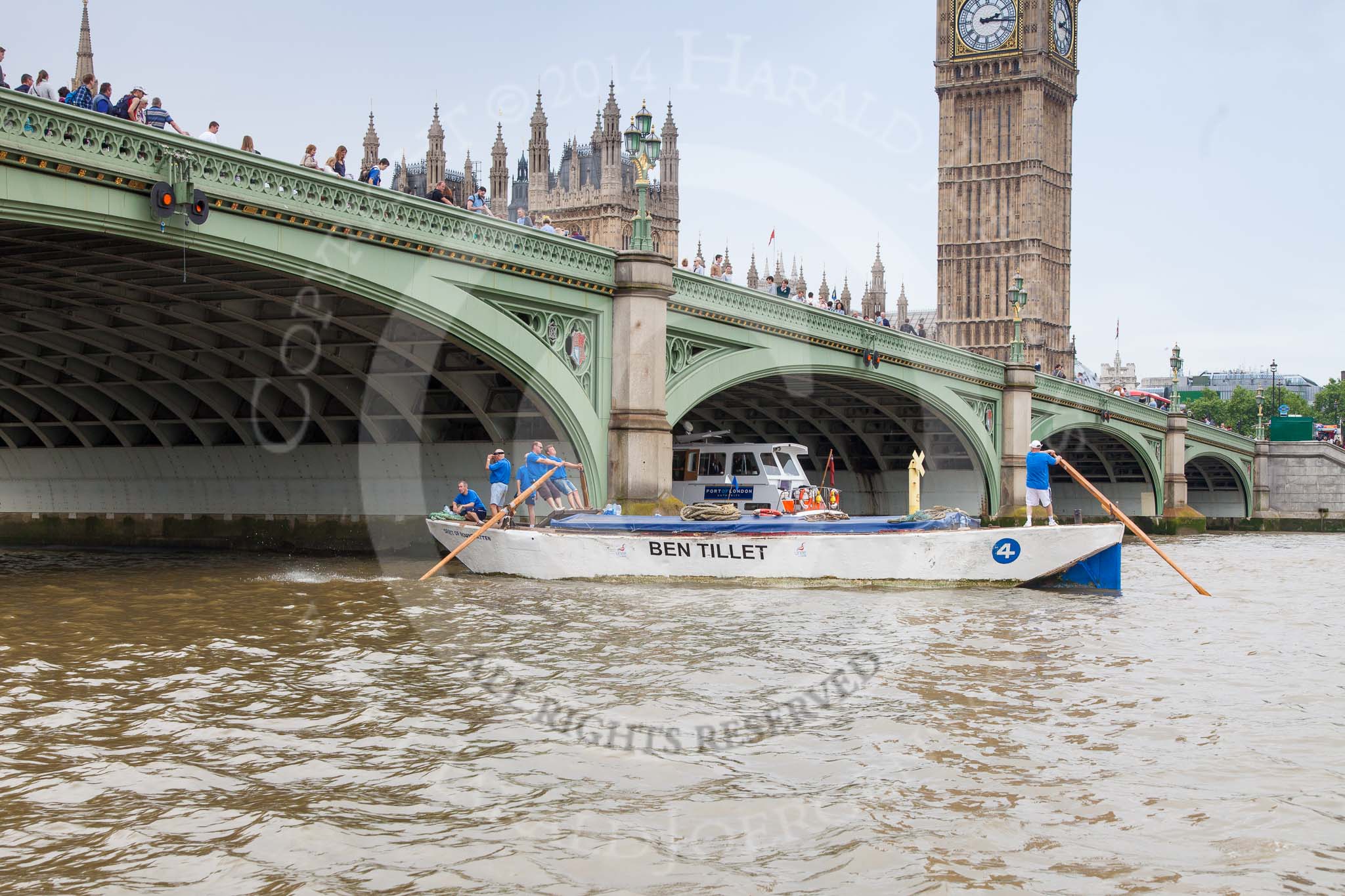 TOW River Thames Barge Driving Race 2014.
River Thames between Greenwich and Westminster,
London,

United Kingdom,
on 28 June 2014 at 14:15, image #404