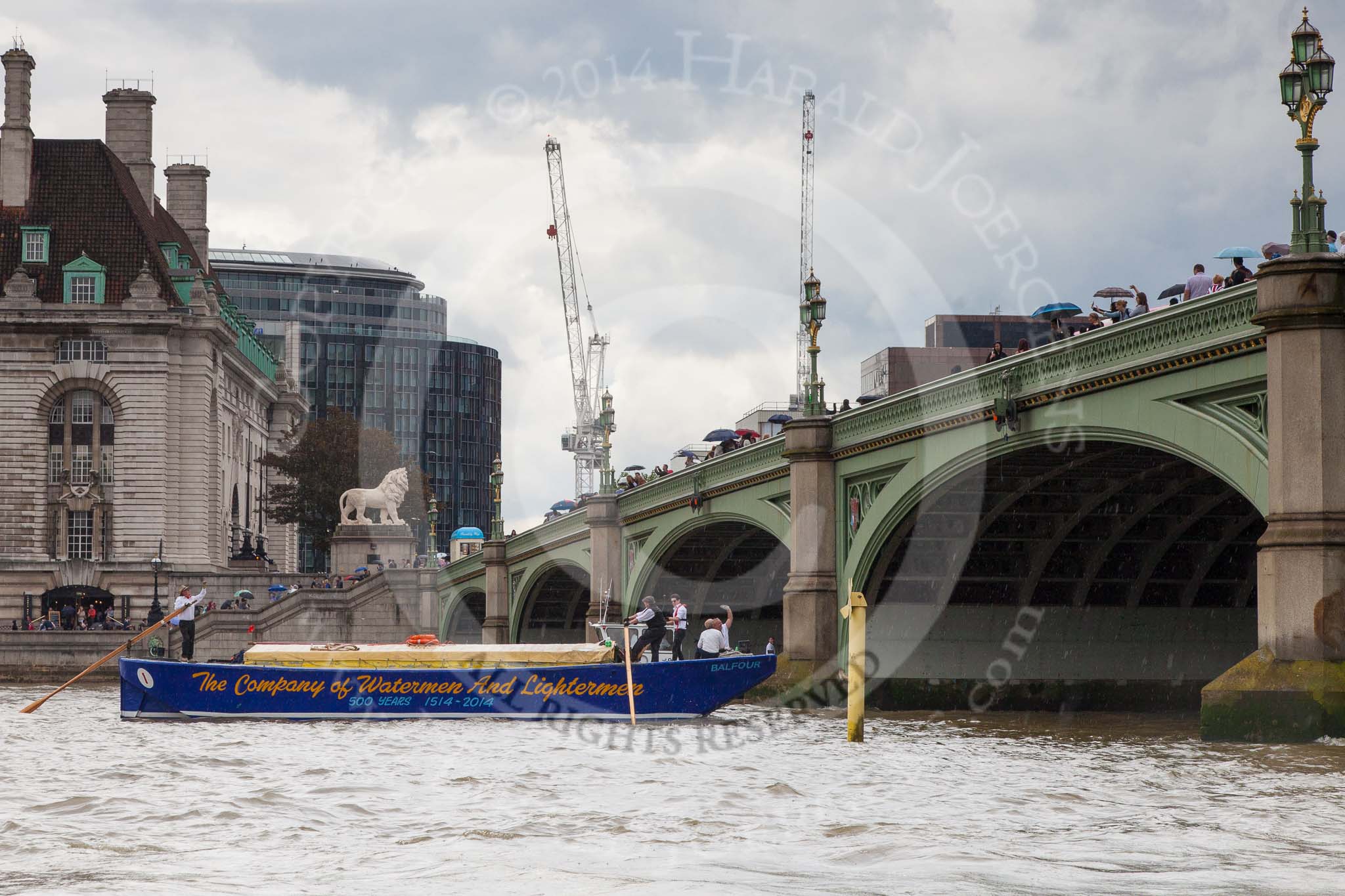 TOW River Thames Barge Driving Race 2014.
River Thames between Greenwich and Westminster,
London,

United Kingdom,
on 28 June 2014 at 14:31, image #416