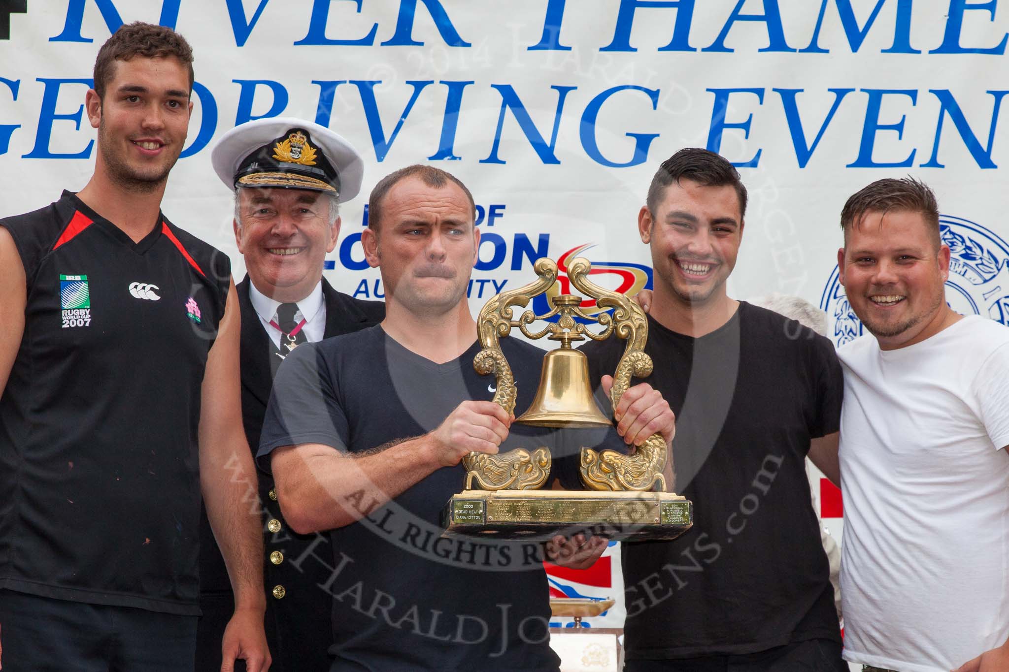 TOW River Thames Barge Driving Race 2014.
River Thames between Greenwich and Westminster,
London,

United Kingdom,
on 28 June 2014 at 16:44, image #491