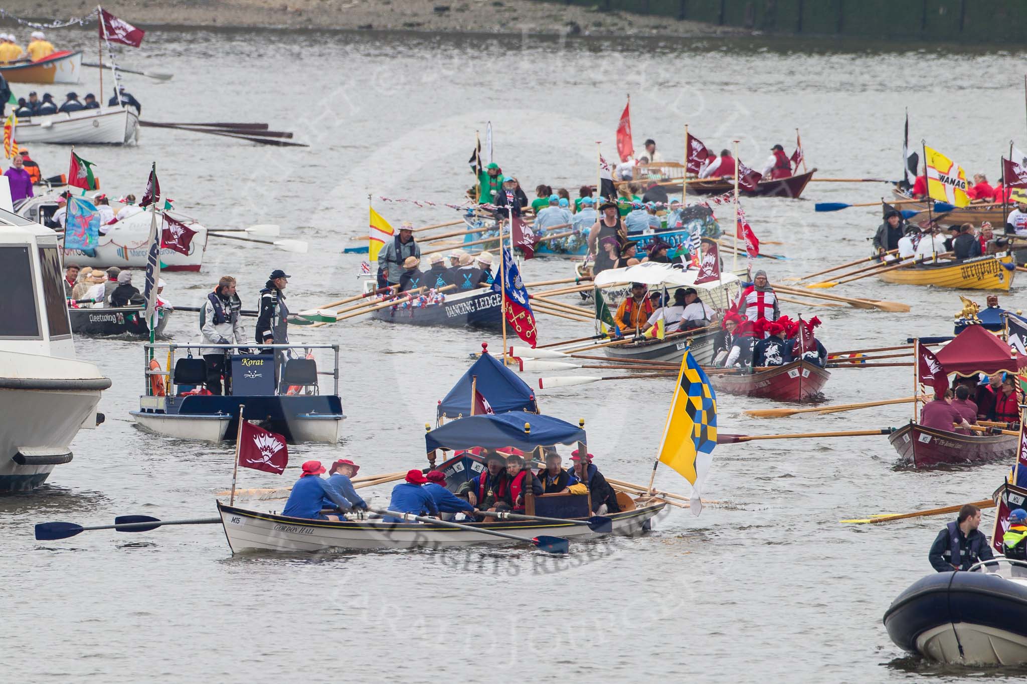 Thames Diamond Jubilee Pageant.
River Thames seen from Battersea Bridge,
London,

United Kingdom,
on 03 June 2012 at 14:38, image #70