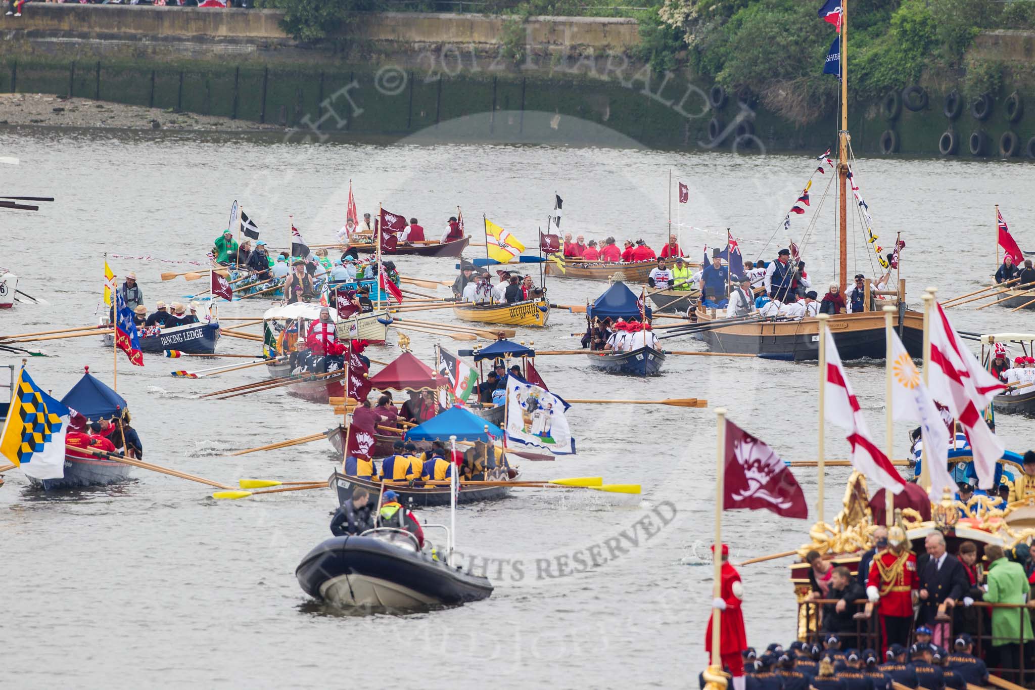 Thames Diamond Jubilee Pageant.
River Thames seen from Battersea Bridge,
London,

United Kingdom,
on 03 June 2012 at 14:38, image #71