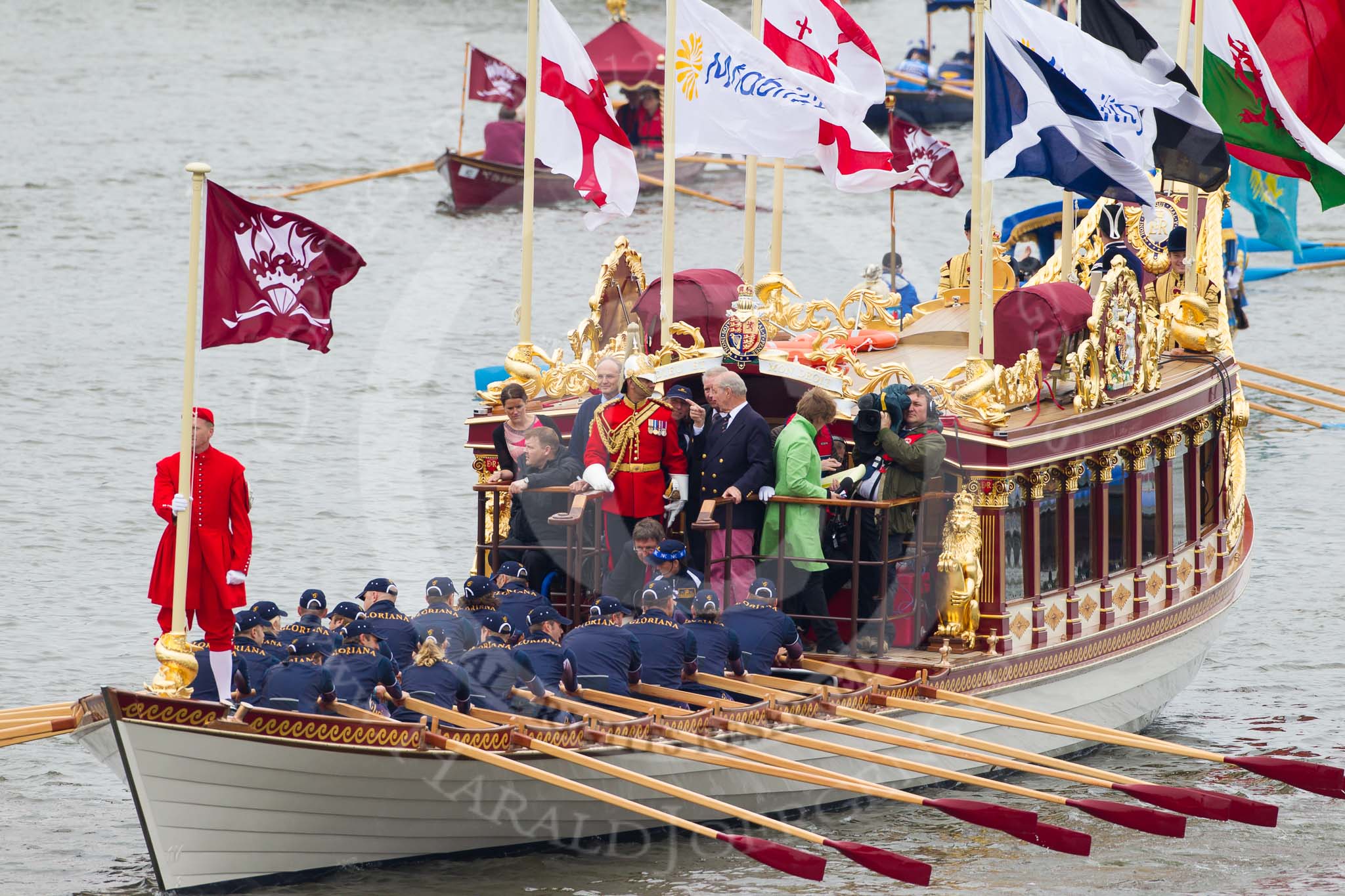 Thames Diamond Jubilee Pageant: SHALLOPS-Gloriana (M3)..
River Thames seen from Battersea Bridge,
London,

United Kingdom,
on 03 June 2012 at 14:39, image #75