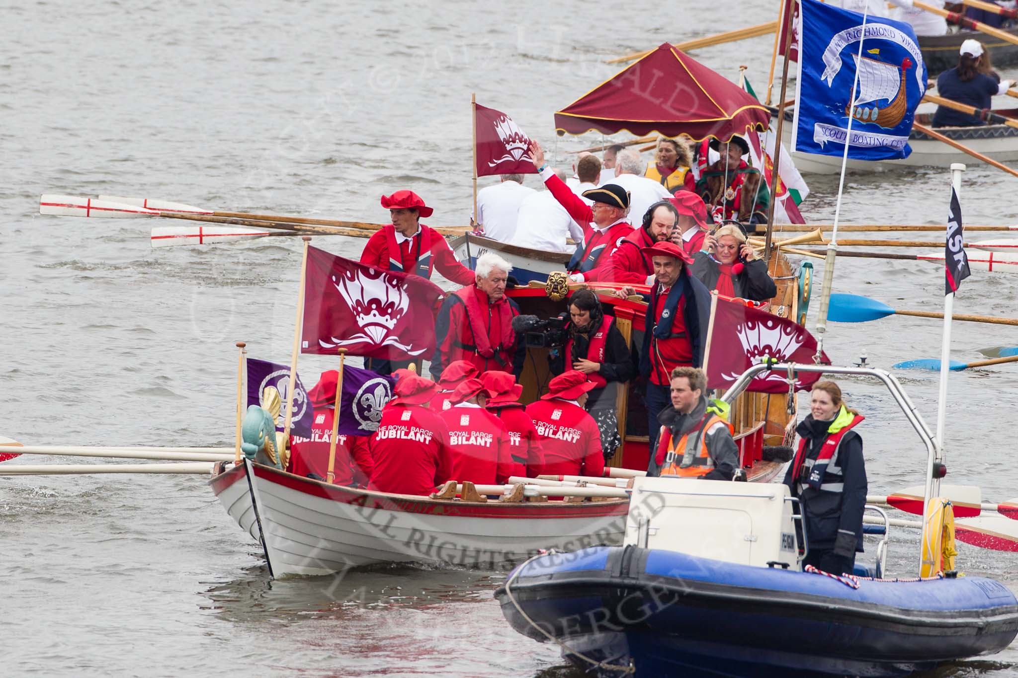 Thames Diamond Jubilee Pageant: SHALLOPS-Jubilant (M5)..
River Thames seen from Battersea Bridge,
London,

United Kingdom,
on 03 June 2012 at 14:40, image #78