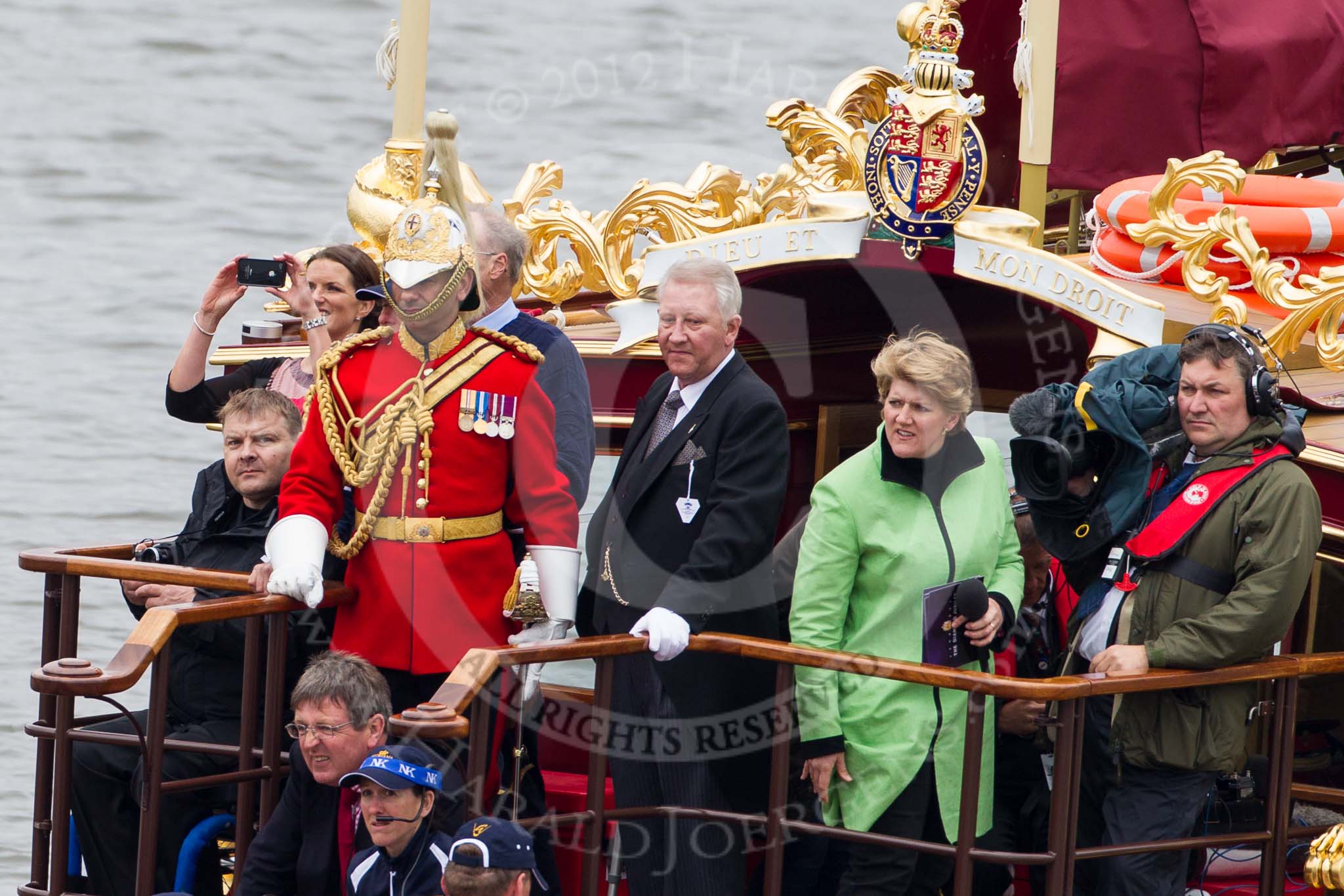 Thames Diamond Jubilee Pageant: SHALLOPS-Gloriana (M3)..
River Thames seen from Battersea Bridge,
London,

United Kingdom,
on 03 June 2012 at 14:40, image #81