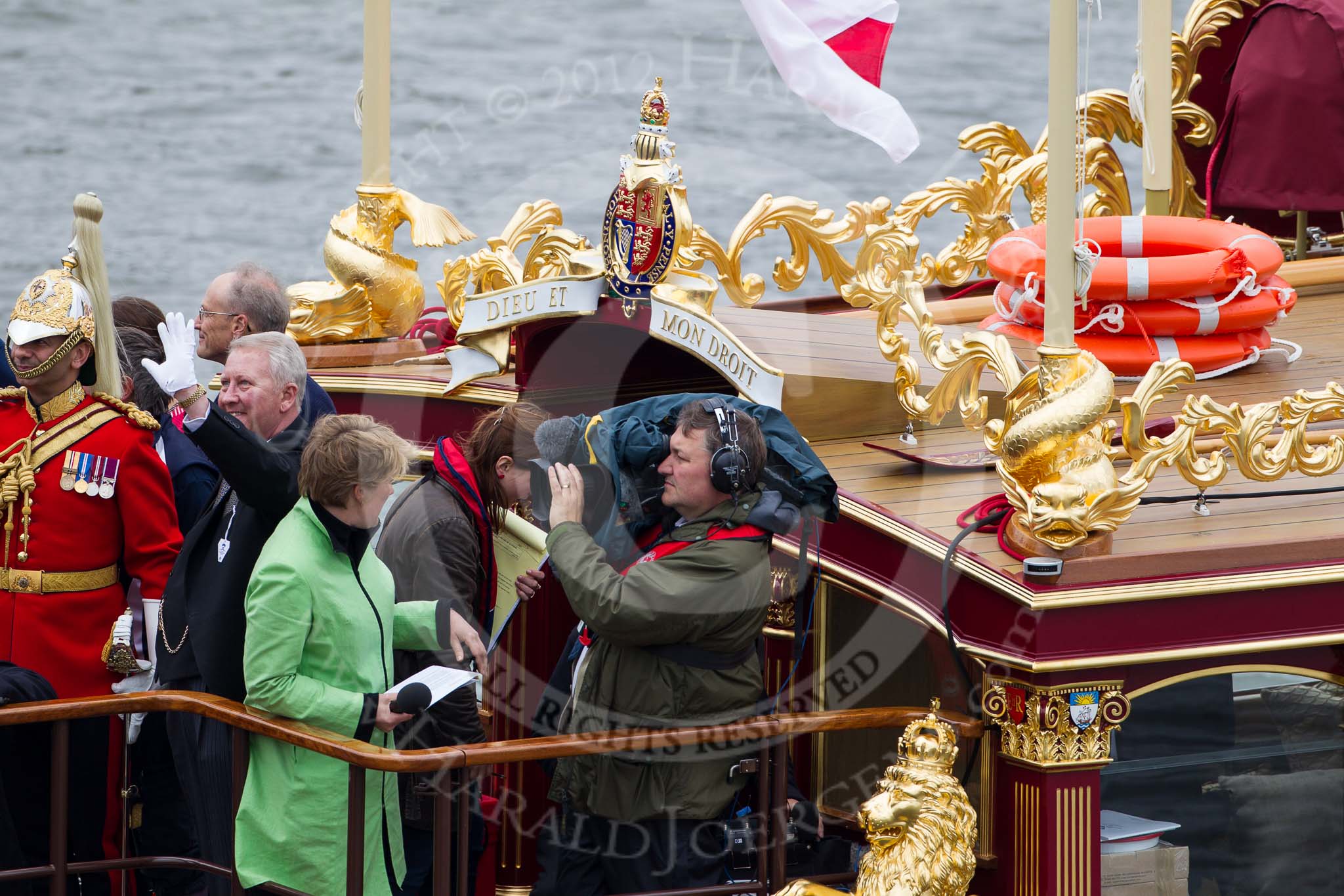 Thames Diamond Jubilee Pageant: SHALLOPS-Gloriana (M3)..
River Thames seen from Battersea Bridge,
London,

United Kingdom,
on 03 June 2012 at 14:41, image #85