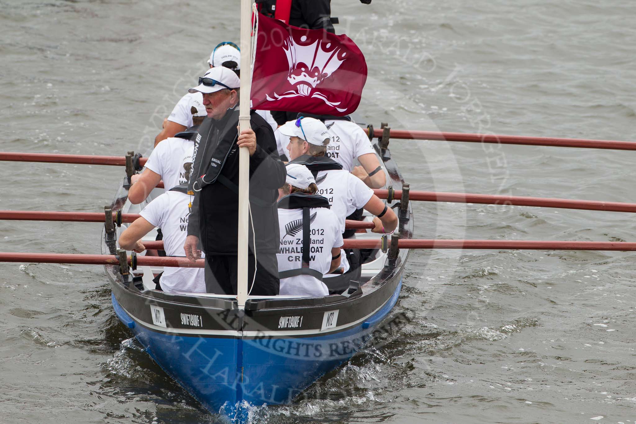 Thames Diamond Jubilee Pageant: PILOT GIGS, GIGS & CELTIC LONGBOATS-Swiftsure 1 (M72)..
River Thames seen from Battersea Bridge,
London,

United Kingdom,
on 03 June 2012 at 14:42, image #98