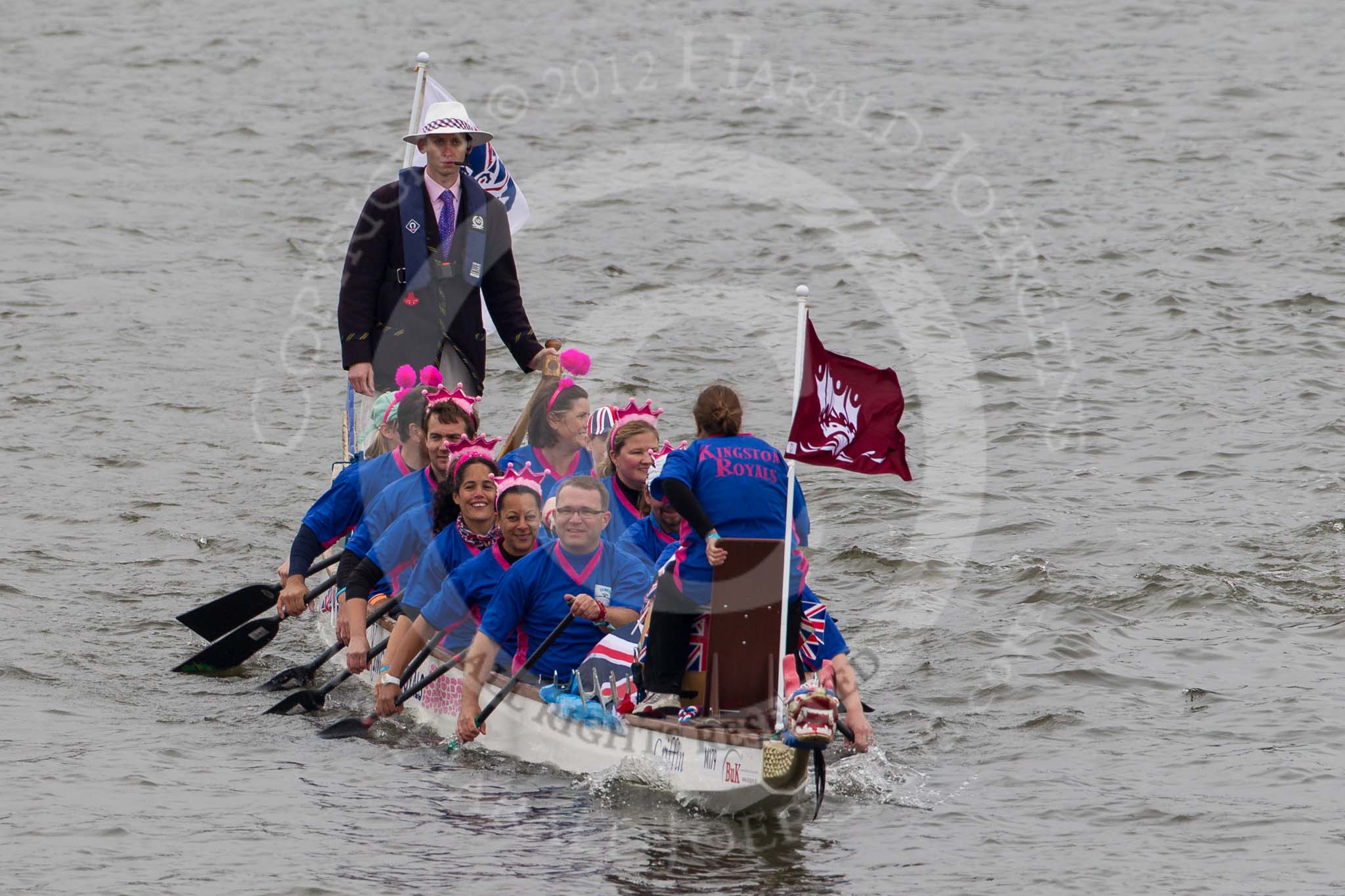 Thames Diamond Jubilee Pageant: DRAGON BOATS-Griffin (179)..
River Thames seen from Battersea Bridge,
London,

United Kingdom,
on 03 June 2012 at 14:48, image #129