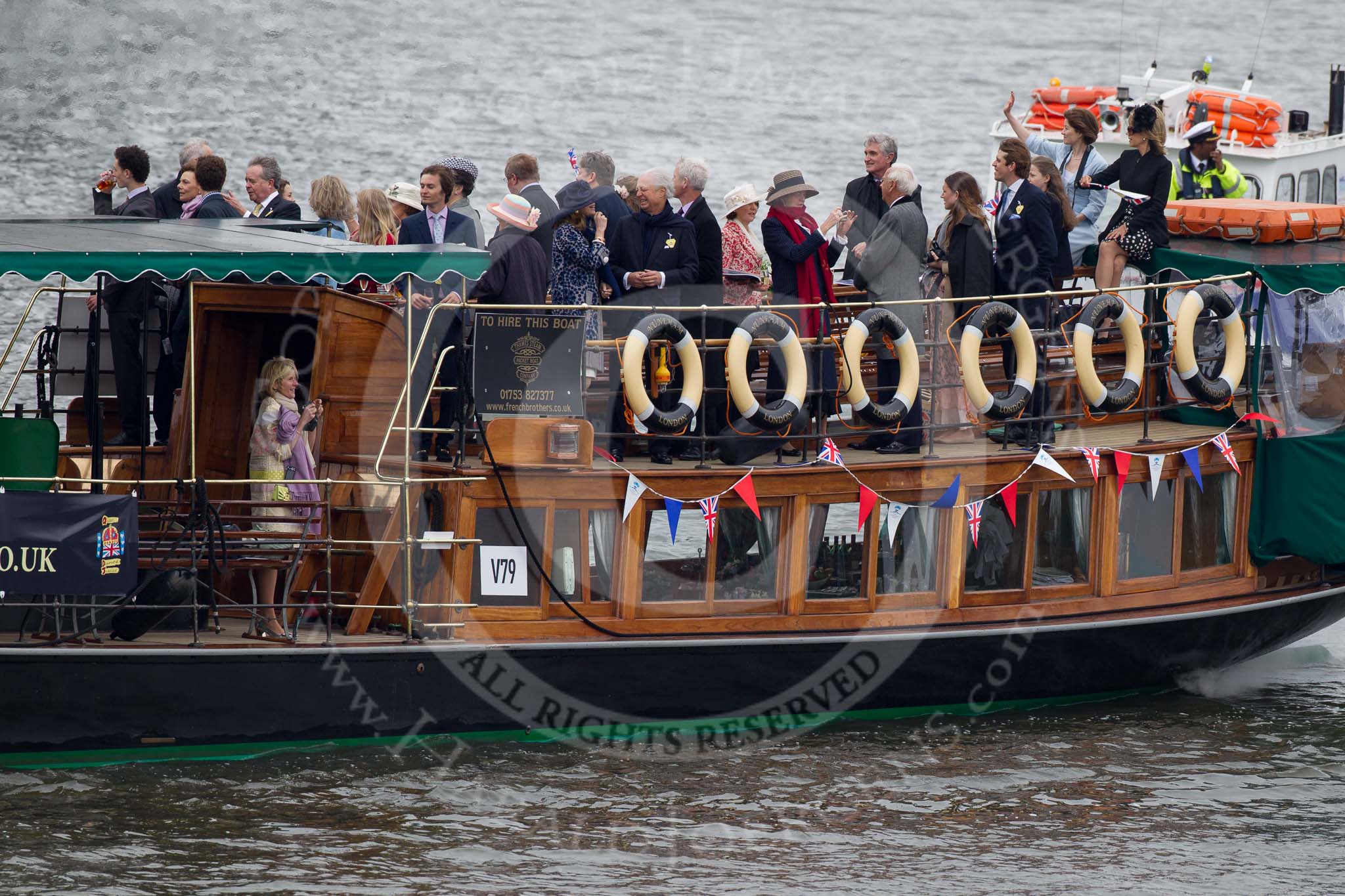 Thames Diamond Jubilee Pageant: VIPS-Nuneham (V79)..
River Thames seen from Battersea Bridge,
London,

United Kingdom,
on 03 June 2012 at 15:03, image #208