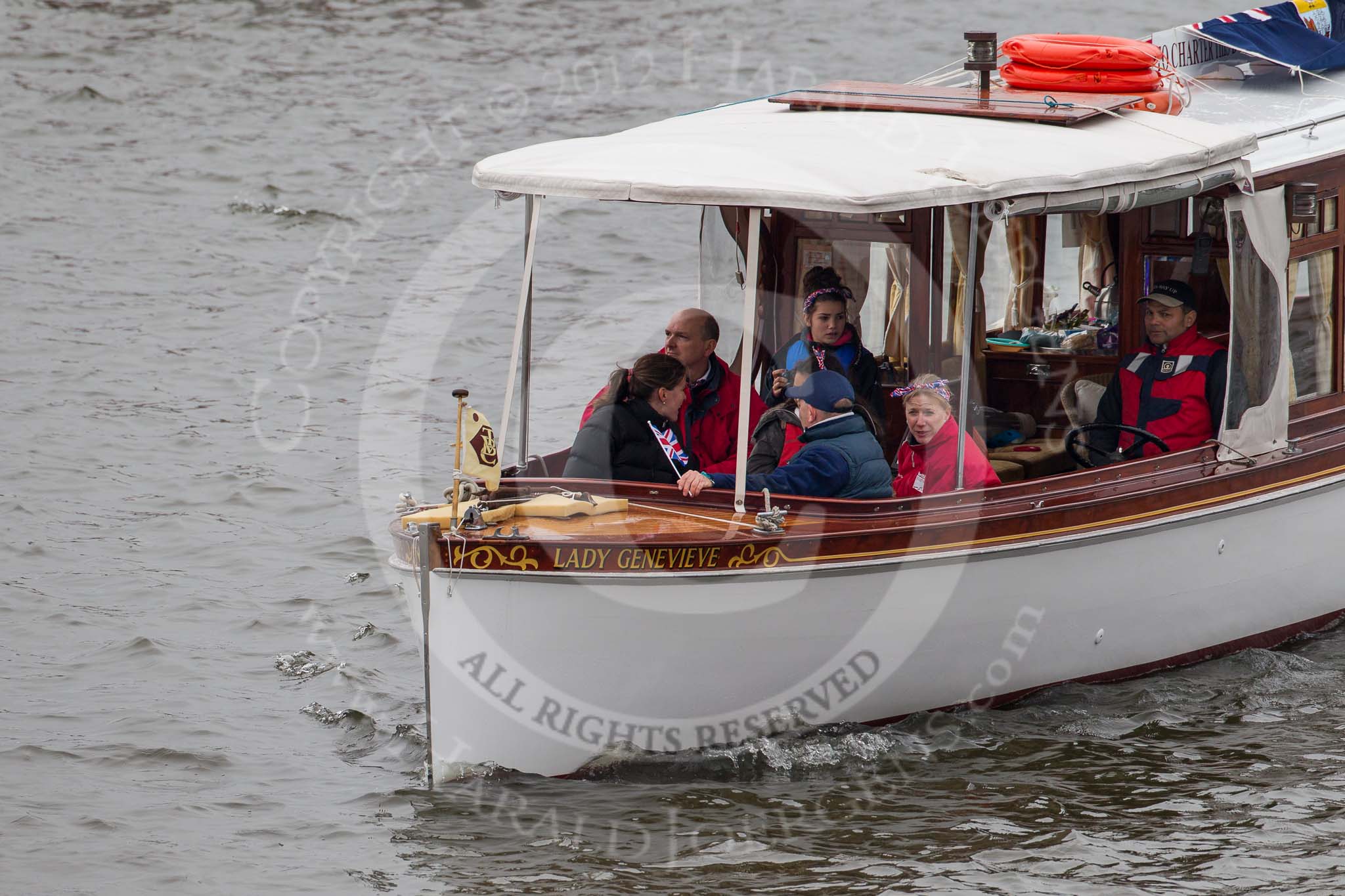 Thames Diamond Jubilee Pageant: LAUNCHES- Lady Genevieve (H51)..
River Thames seen from Battersea Bridge,
London,

United Kingdom,
on 03 June 2012 at 15:22, image #336