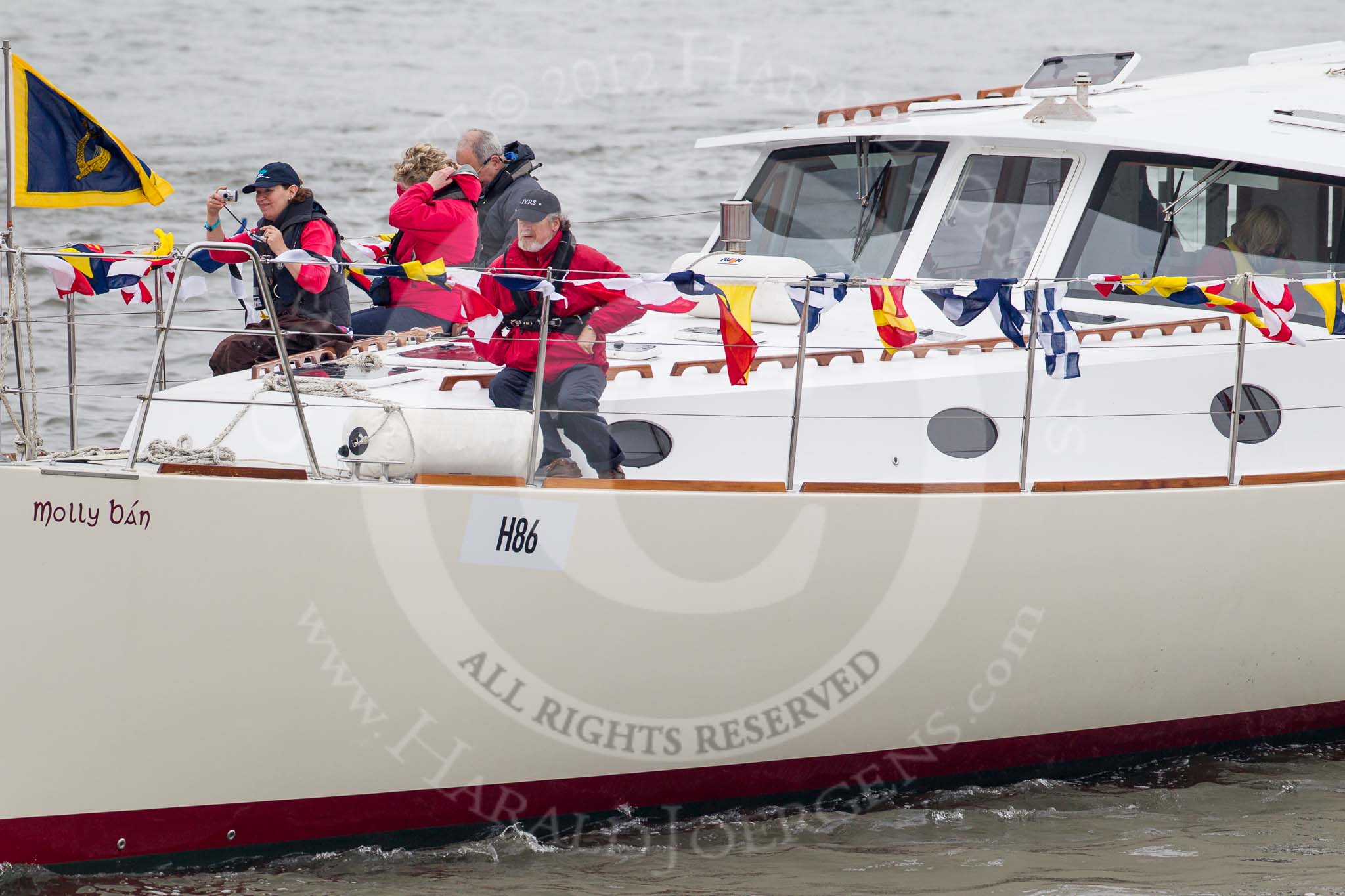 Thames Diamond Jubilee Pageant: MOTOR CRUISES/YACHTS-Molly Ban of Dublin (H86)..
River Thames seen from Battersea Bridge,
London,

United Kingdom,
on 03 June 2012 at 15:27, image #361