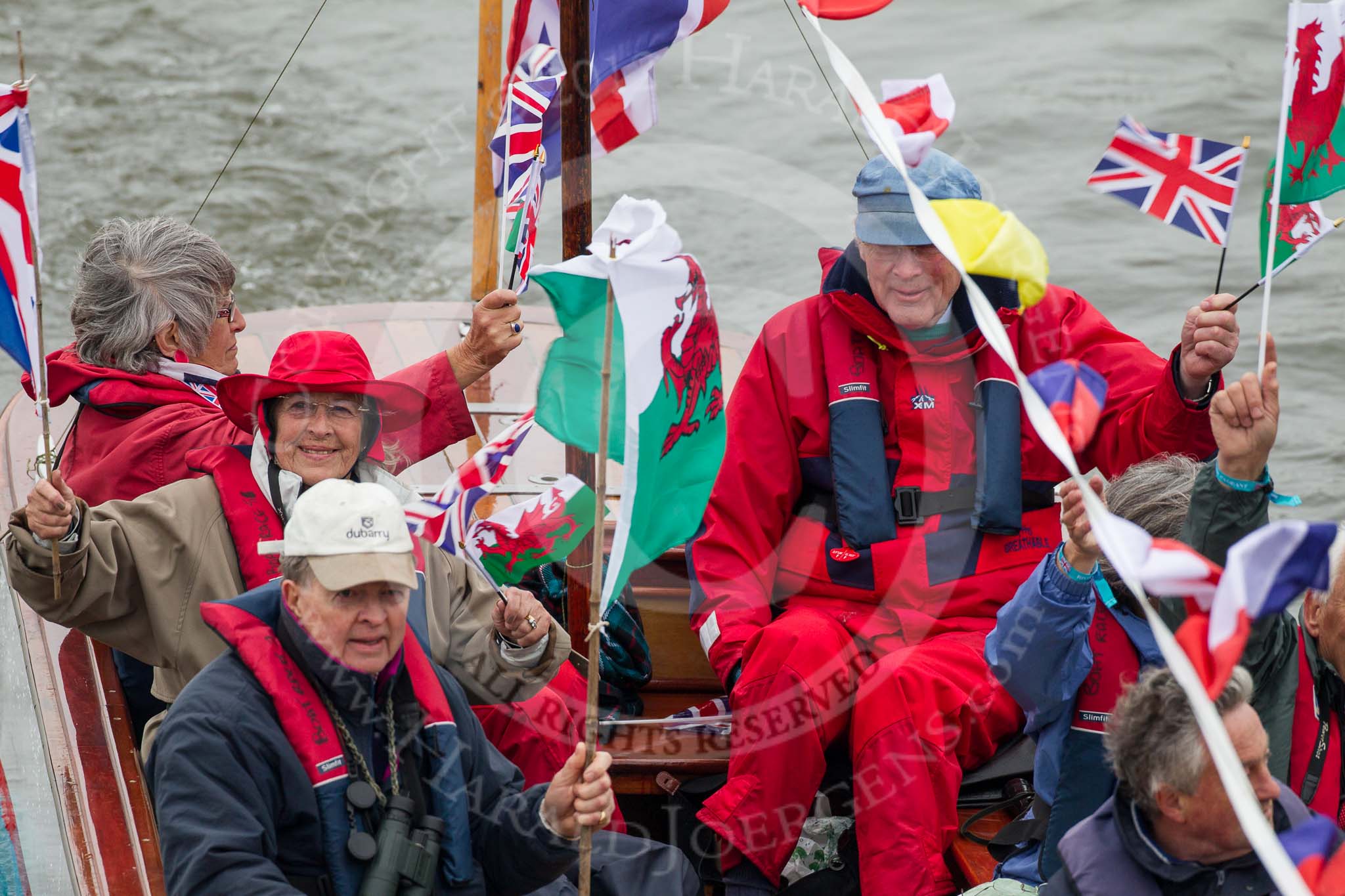 Thames Diamond Jubilee Pageant: MOTOR CRUISES/YACHTS-Pommery (Wales) (H80)..
River Thames seen from Battersea Bridge,
London,

United Kingdom,
on 03 June 2012 at 15:27, image #363