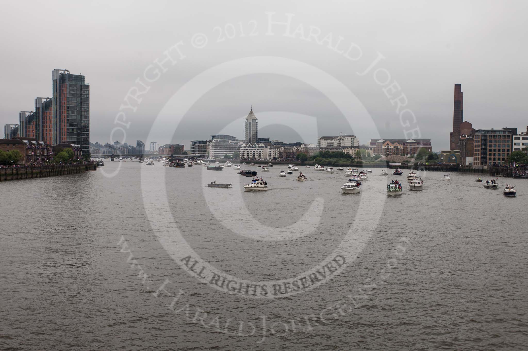 Thames Diamond Jubilee Pageant.
River Thames seen from Battersea Bridge,
London,

United Kingdom,
on 03 June 2012 at 15:40, image #417