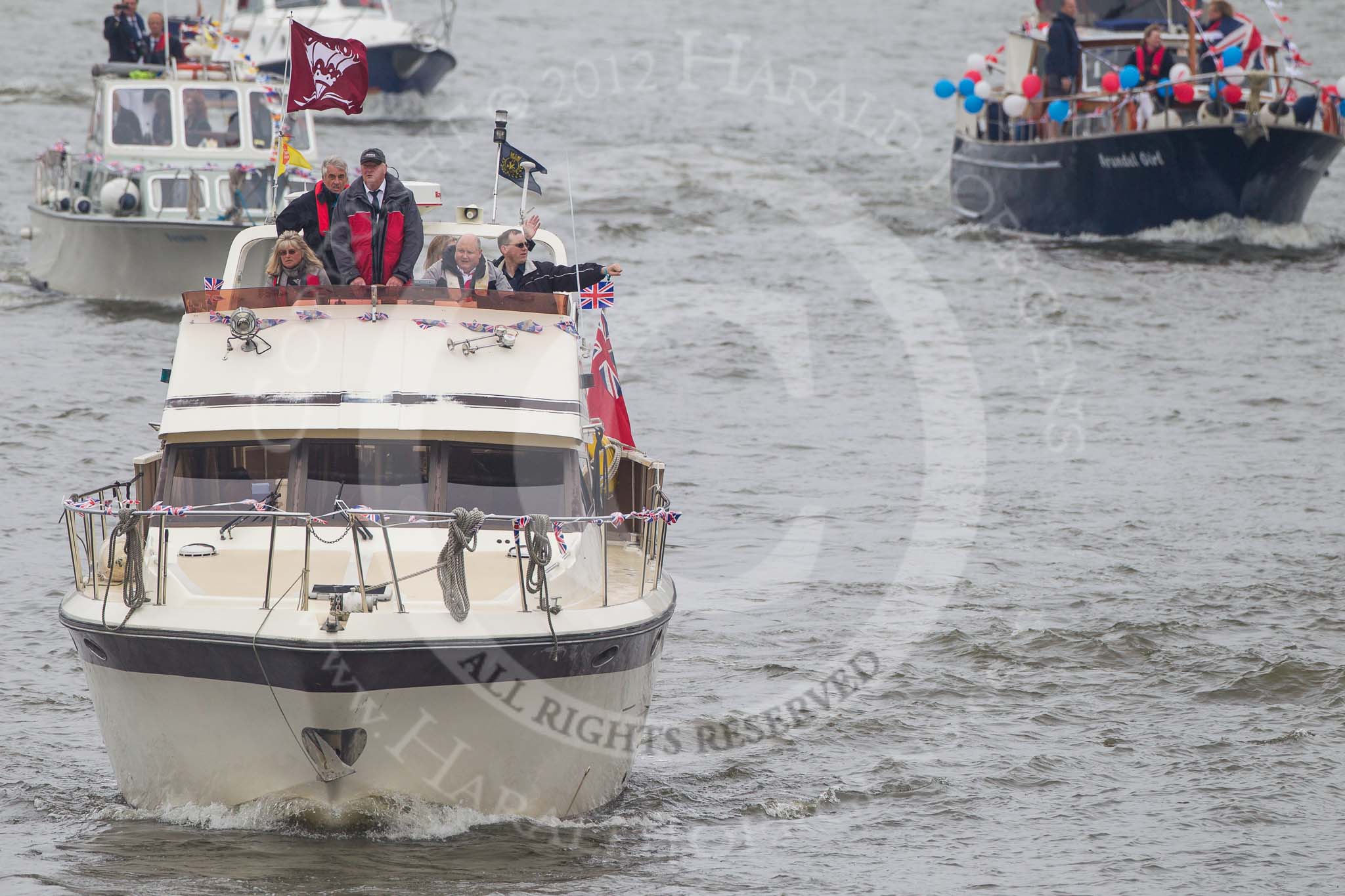 Thames Diamond Jubilee Pageant.
River Thames seen from Battersea Bridge,
London,

United Kingdom,
on 03 June 2012 at 15:41, image #420