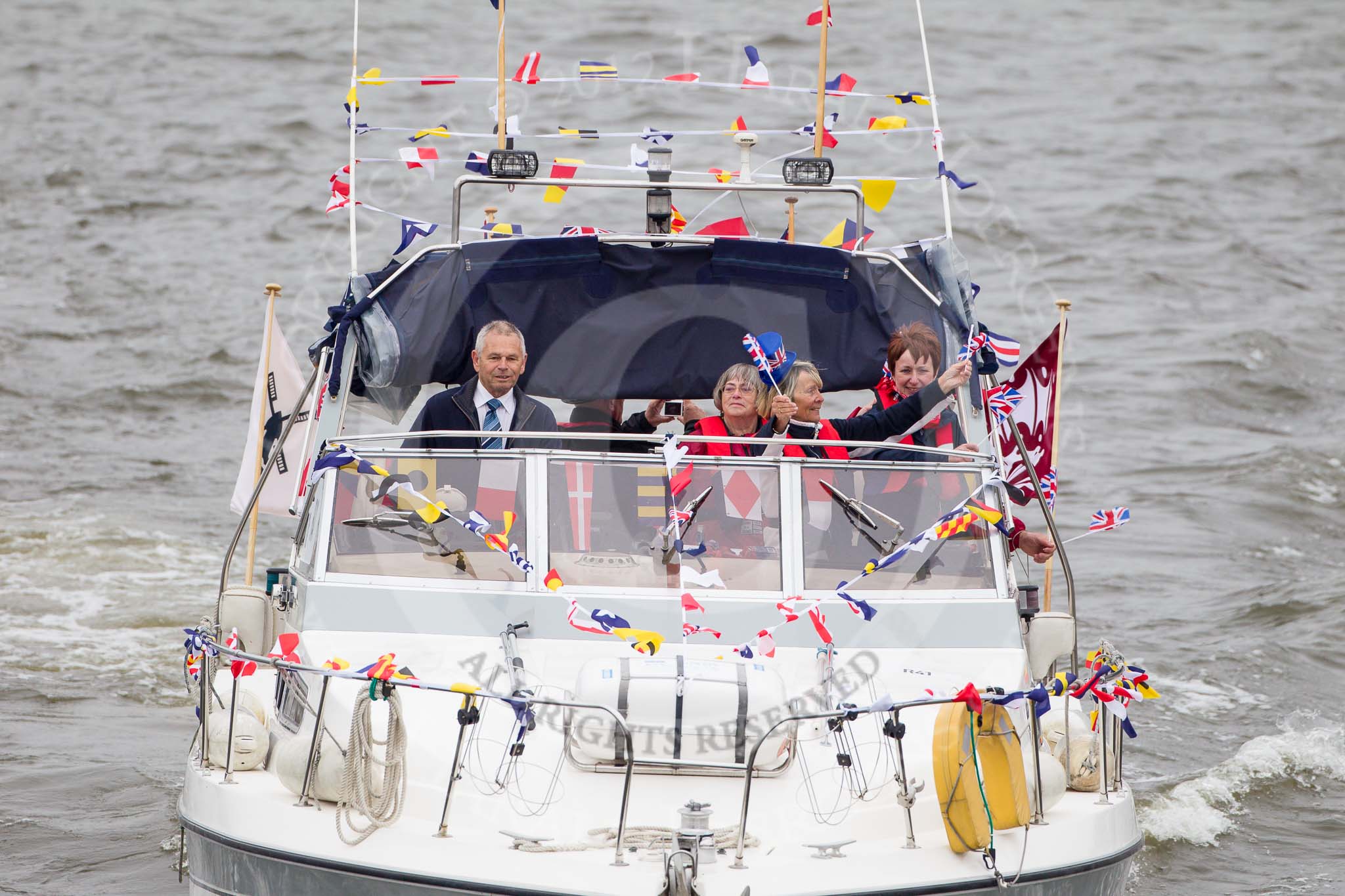 Thames Diamond Jubilee Pageant.
River Thames seen from Battersea Bridge,
London,

United Kingdom,
on 03 June 2012 at 15:45, image #433