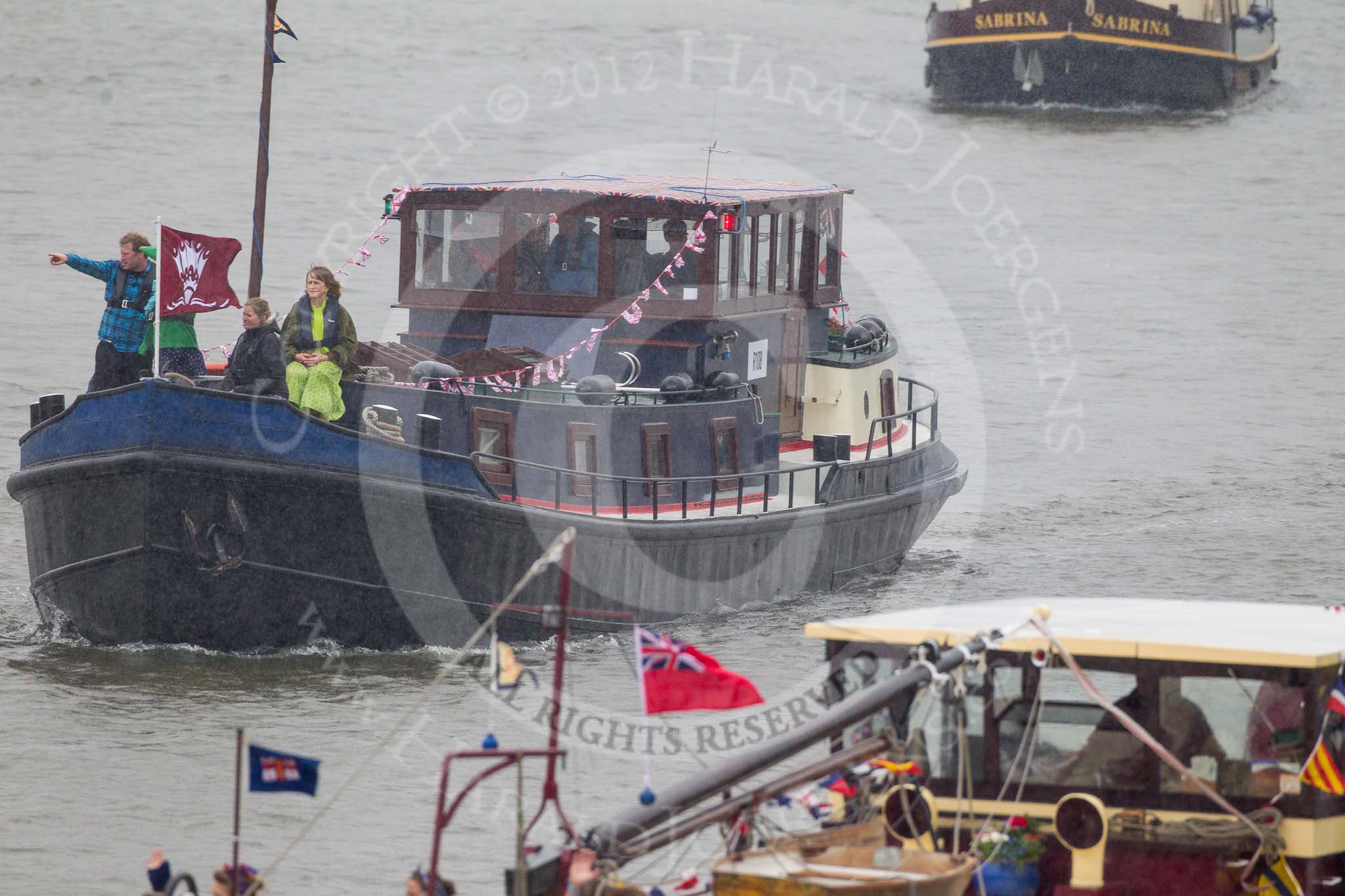 Thames Diamond Jubilee Pageant.
River Thames seen from Battersea Bridge,
London,

United Kingdom,
on 03 June 2012 at 15:59, image #484