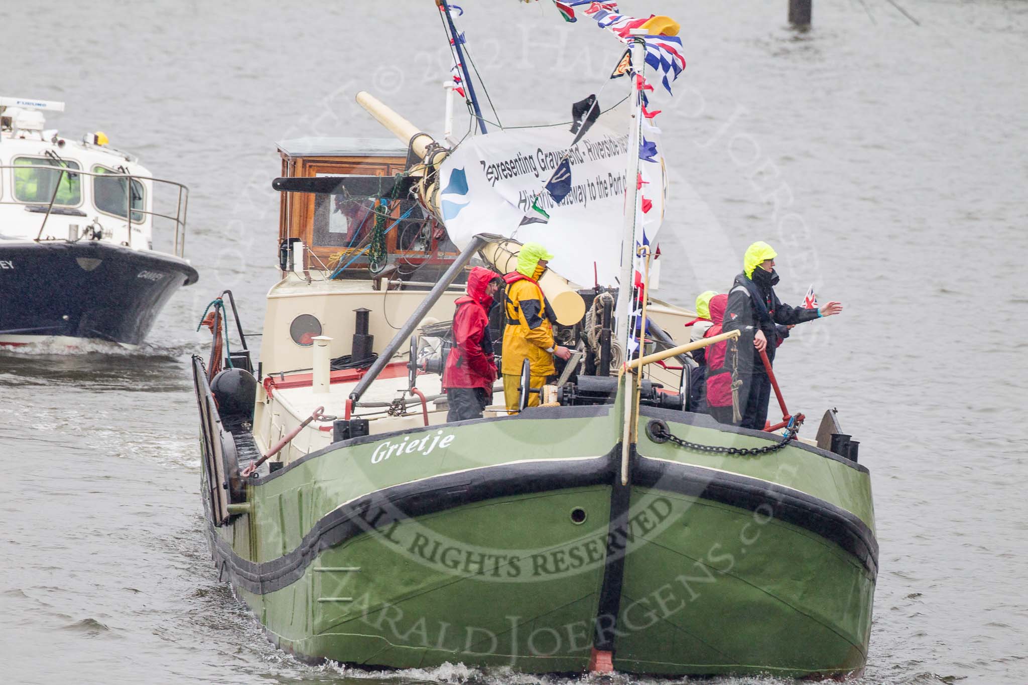 Thames Diamond Jubilee Pageant: BARGES- Grietje (R112)..
River Thames seen from Battersea Bridge,
London,

United Kingdom,
on 03 June 2012 at 16:02, image #499