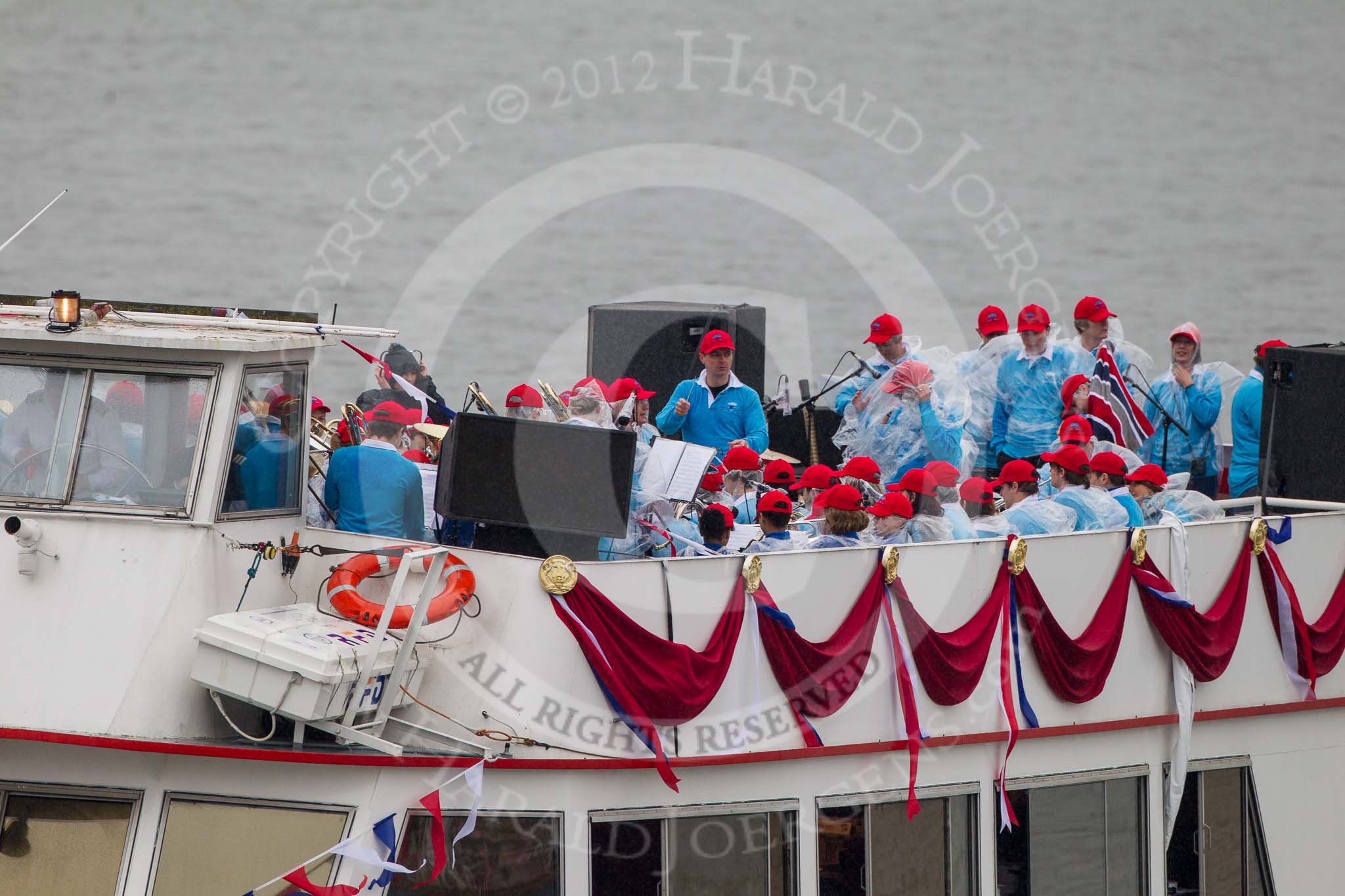 Thames Diamond Jubilee Pageant: THE MAYOR'S JUBILEE BAND-Westminister (C1)..
River Thames seen from Battersea Bridge,
London,

United Kingdom,
on 03 June 2012 at 16:07, image #526