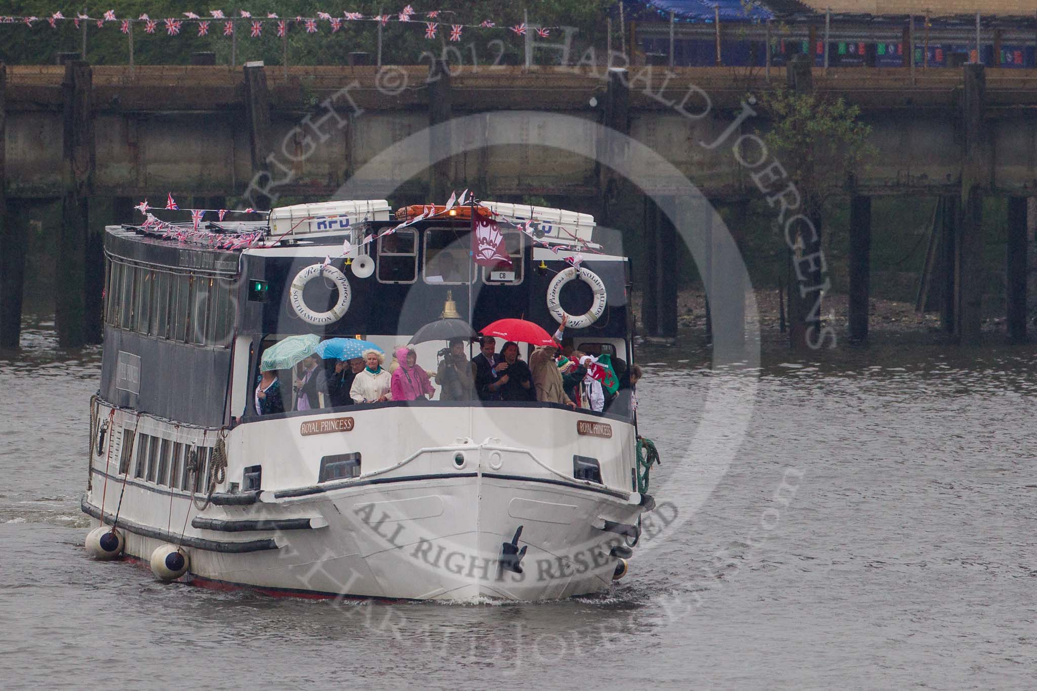 Thames Diamond Jubilee Pageant: PASSENGER BOATS- Royal Princess (C8)..
River Thames seen from Battersea Bridge,
London,

United Kingdom,
on 03 June 2012 at 16:09, image #535