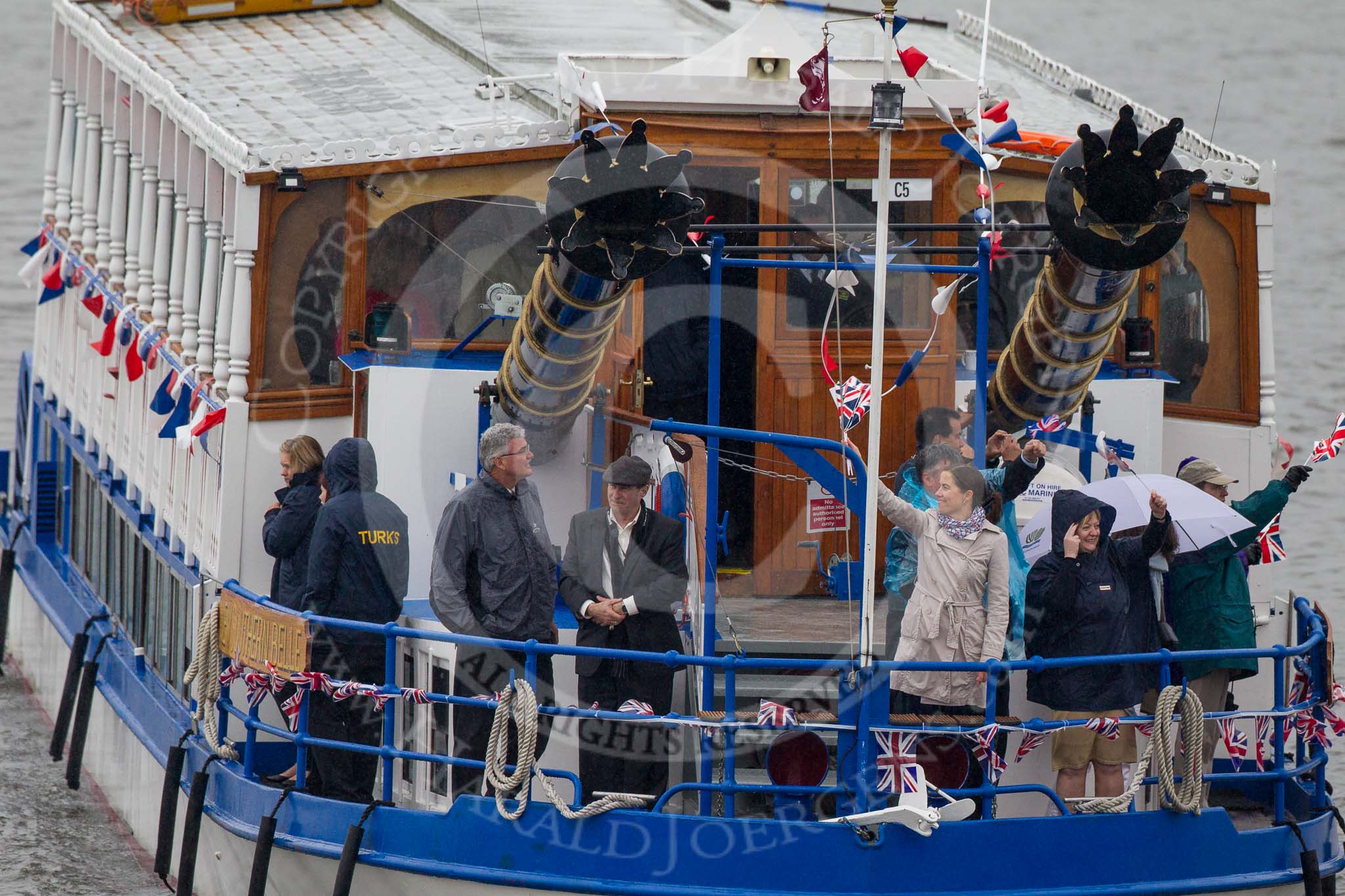 Thames Diamond Jubilee Pageant: PASSENGER BOATS- New Southern Belle (C5)..
River Thames seen from Battersea Bridge,
London,

United Kingdom,
on 03 June 2012 at 16:09, image #538