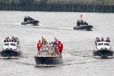 Thames Diamond Jubilee Pageant: VIPS-Britannia Royal Barge (V59) , Britannia Escort Boat No.2 (V60) and Britannia Escort Boat No.1 (V58).
River Thames seen from Battersea Bridge,
London,

United Kingdom,
on 03 June 2012 at 14:23, image #22